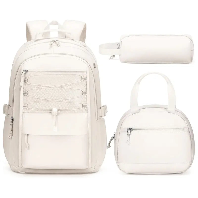 Fimibuke 3PCS Waterproof Backpack for School,Oxford Cloth Bookbag Set with Lunch Box & Pencil Case,school bag for Elementary Middle High School,Back to School Gift,Birthday's Gift