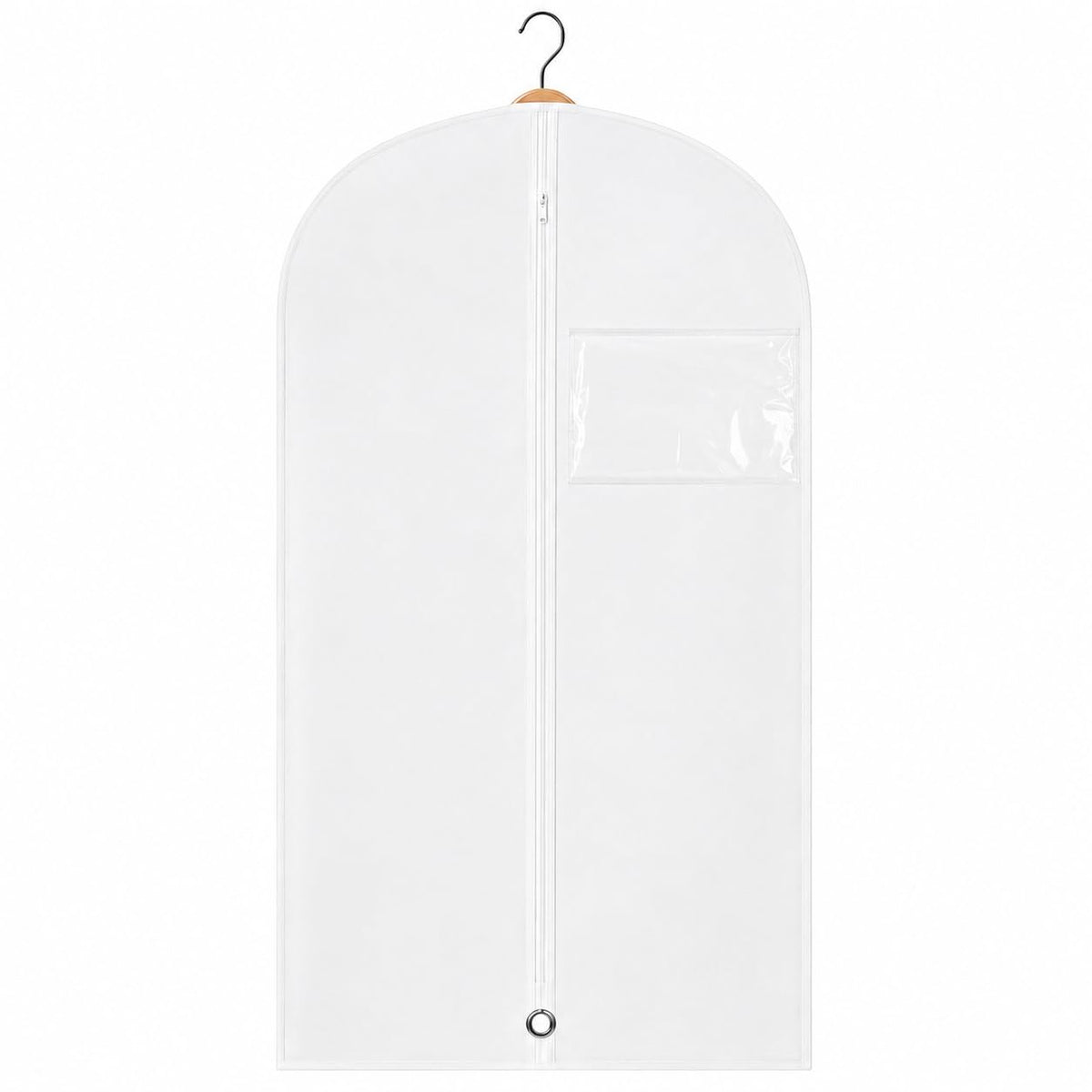 Kids Garment Bag with Clear Window, Hanging Clothes Storage Cover for Dresses, Suits & Dance Costumes, Breathable Travel Bag for Baby Toddler Child, 30" x 18", White, Pack of 2