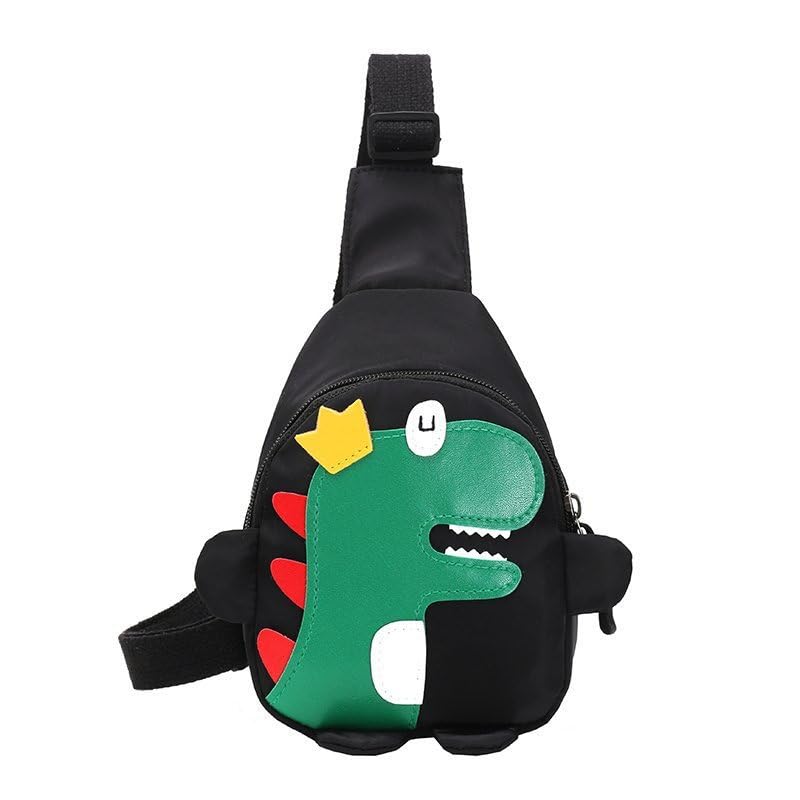 Hiflyer Kids Sling Bags Crossbody Bag, Small Nylon Sling Bag for Travel, Cartoon Dinosaur Sling Bag (Blue)