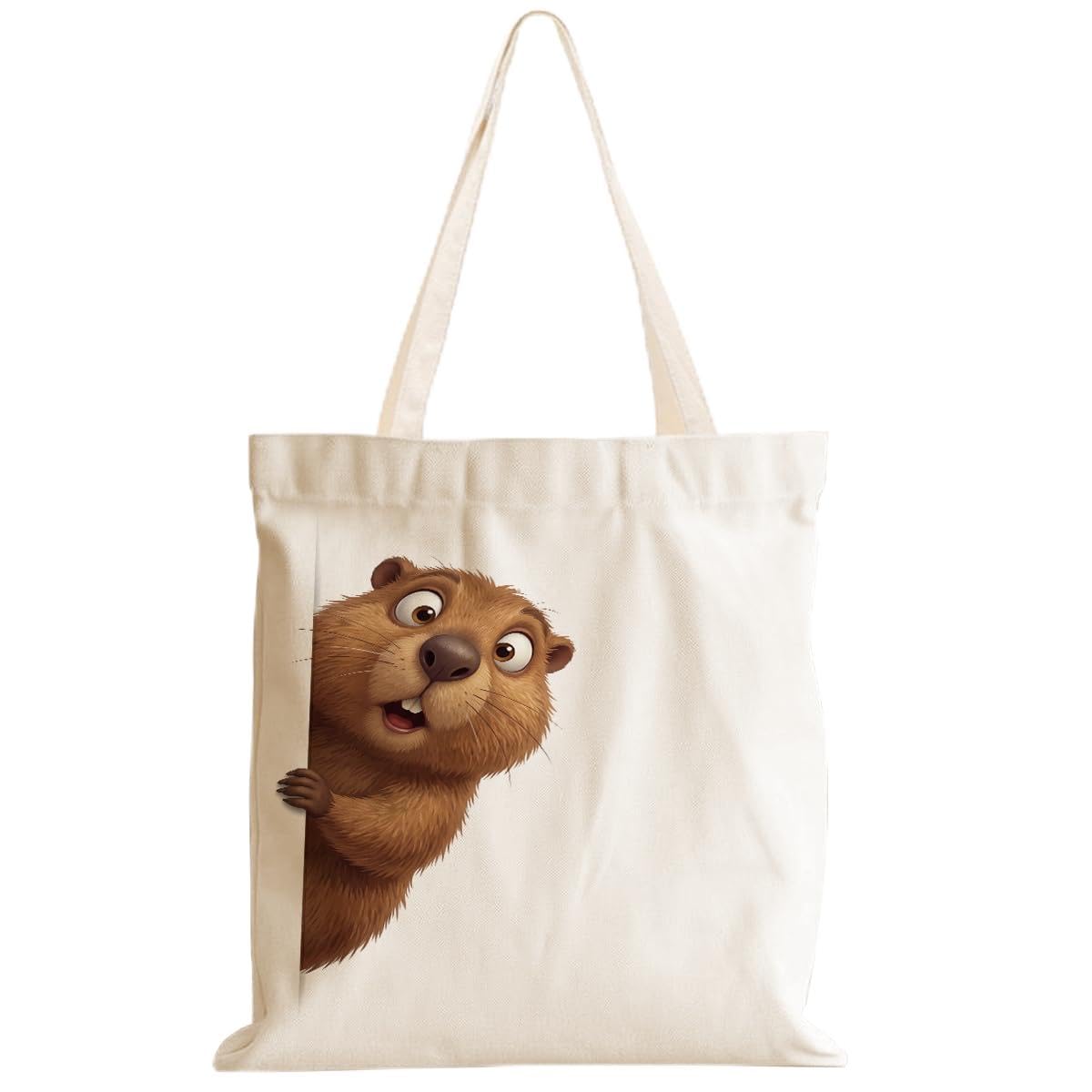 Cartoon Canvas Tote Bag, Gifts for Women Men Birthday Christmas Reusable Tote Shoulder Bag for Grocery Shopping 02