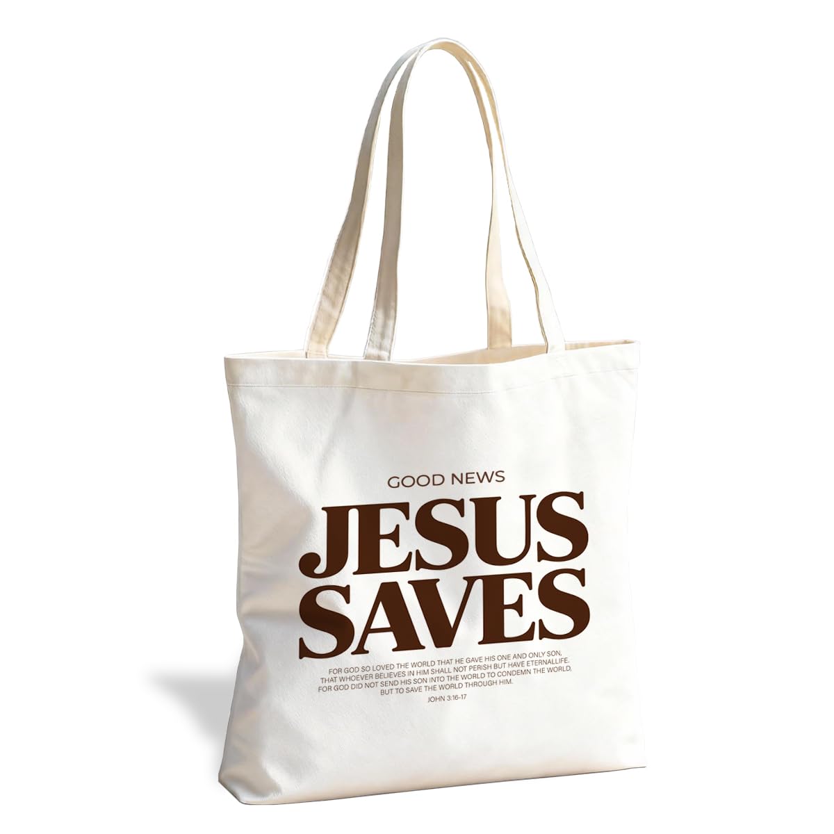 Christian Canvas Tote Bag for Women, Inspirational Faith Shoulder Bag