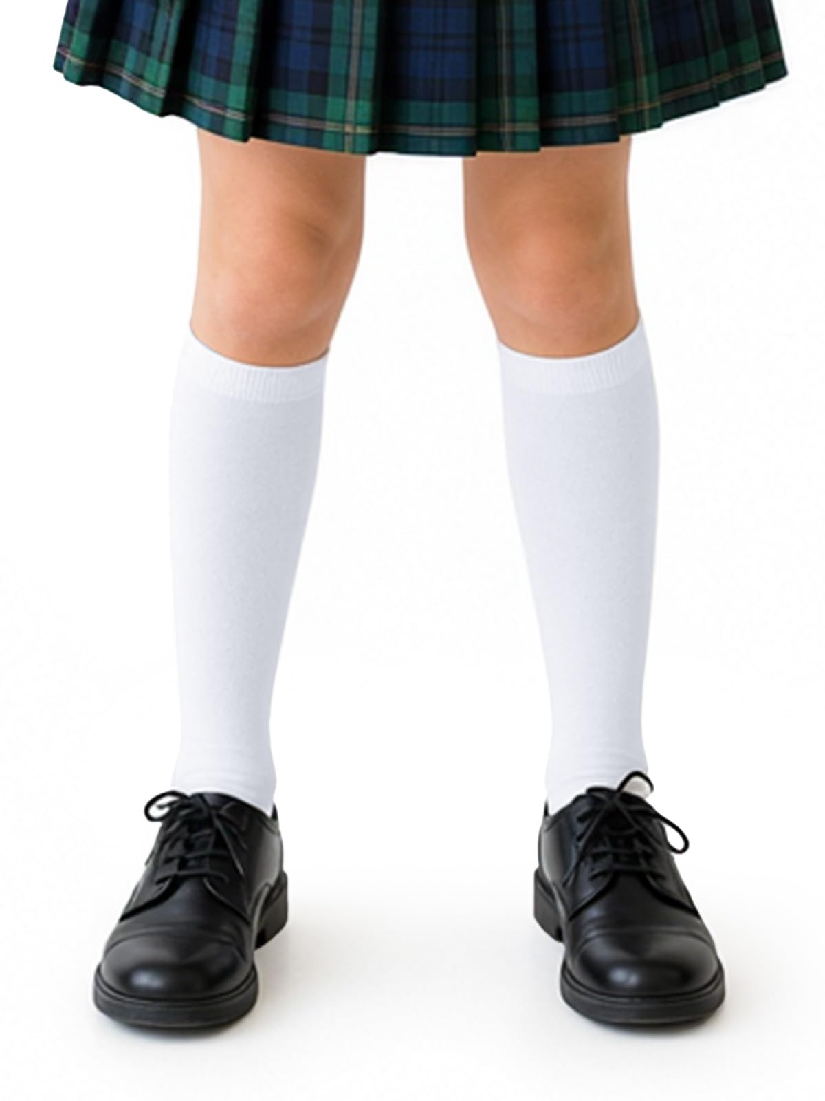 COTTON DAY Kids Girls Unisex School Knee High Socks Black White Navy 3 Pack