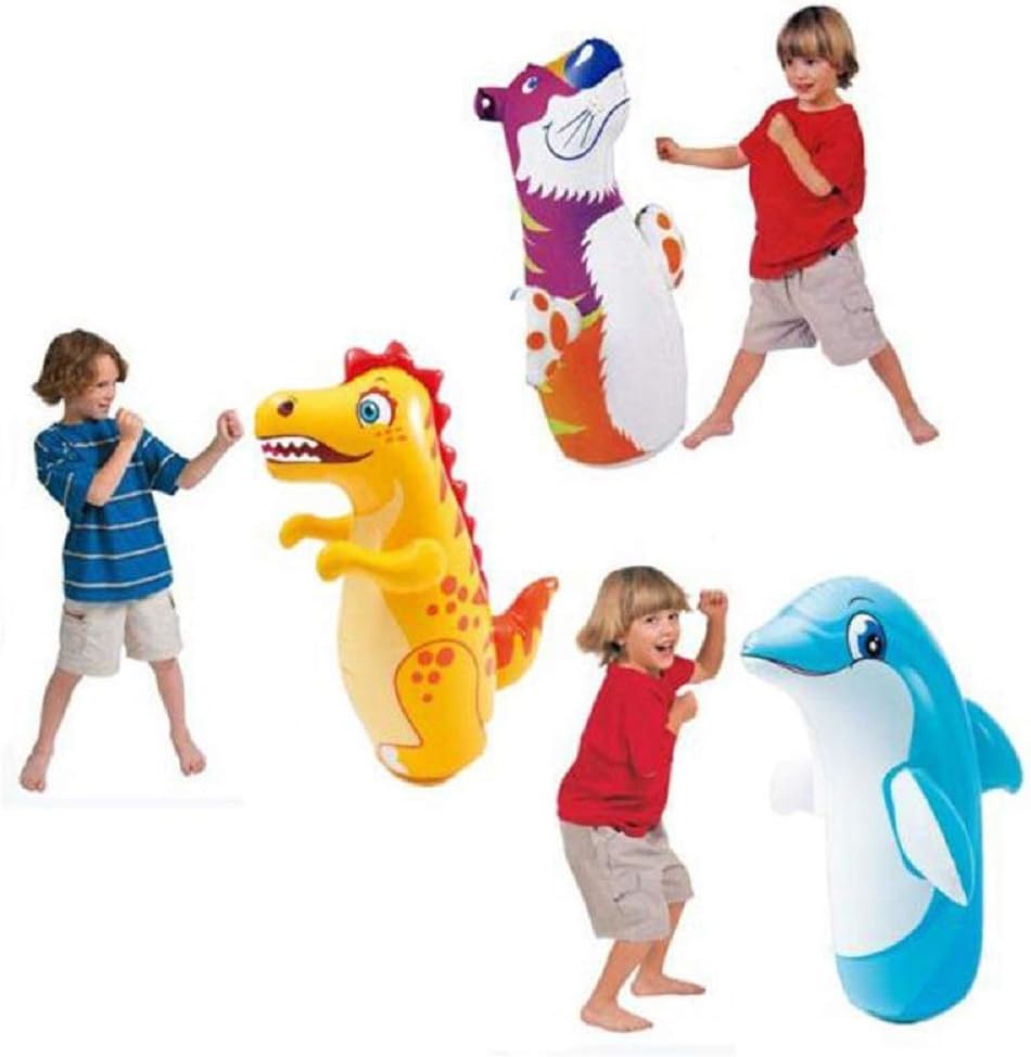INTEX 3D Bop Bag Blow Up Inflatable Tiger, Dinosaur & Dolphin. (Package will include any 1 item)