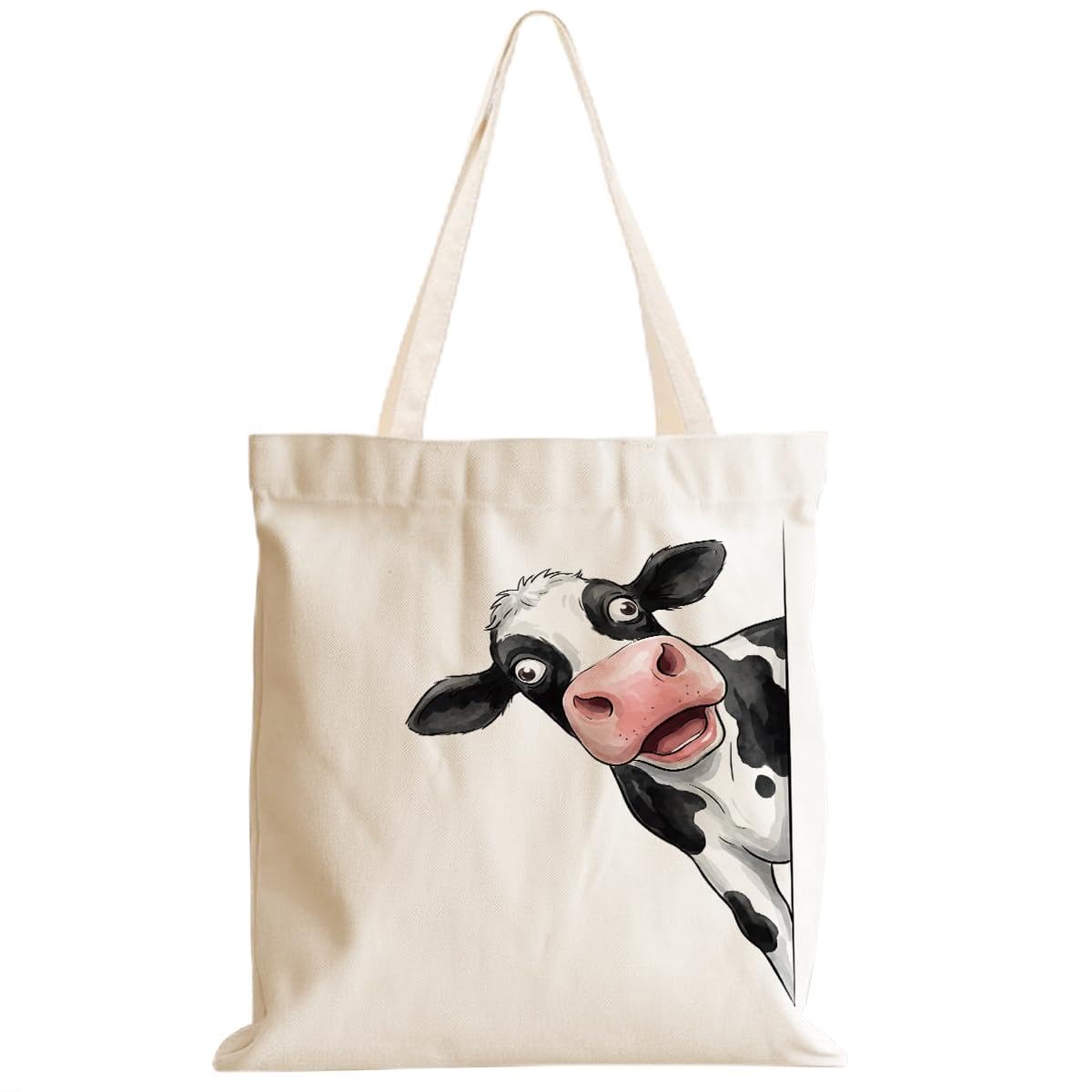 Cartoon Canvas Tote Bag, Gifts for Women Men Birthday Christmas Reusable Tote Shoulder Bag for Grocery Shopping 02