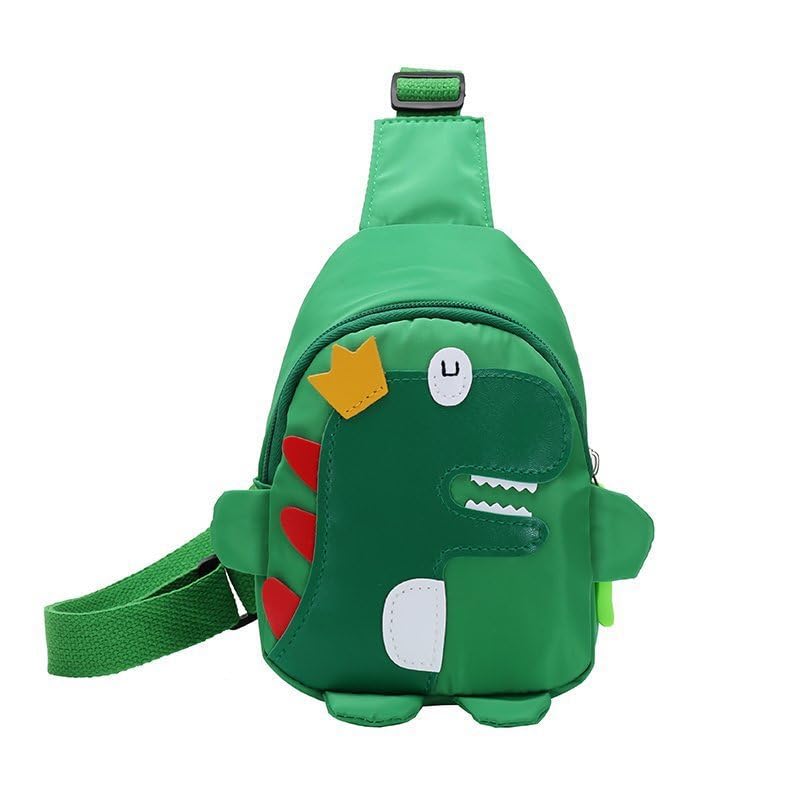 Hiflyer Kids Sling Bags Crossbody Bag, Small Nylon Sling Bag for Travel, Cartoon Dinosaur Sling Bag (Blue)