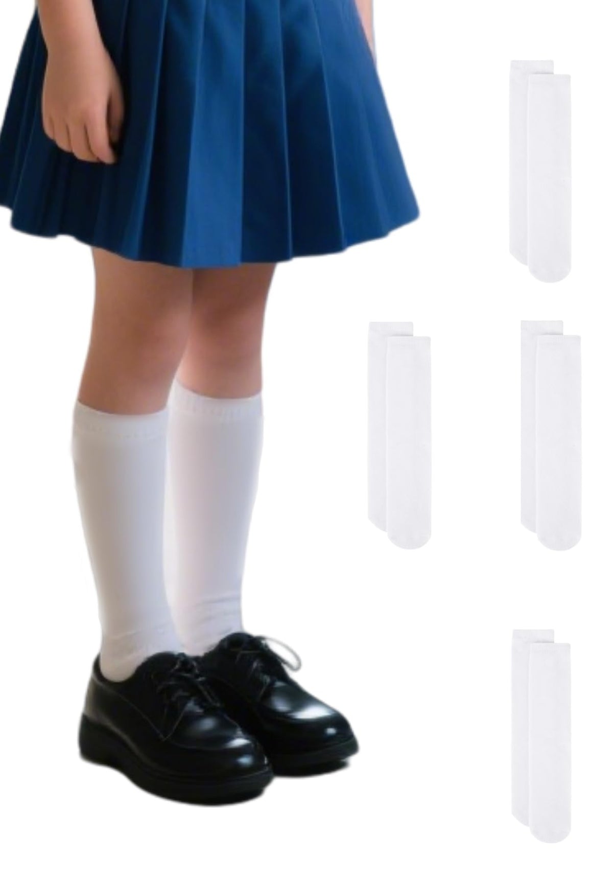 Zando 4 Pairs Kids Soccer Socks Athletic Youth Boys Girls Knee High Socks