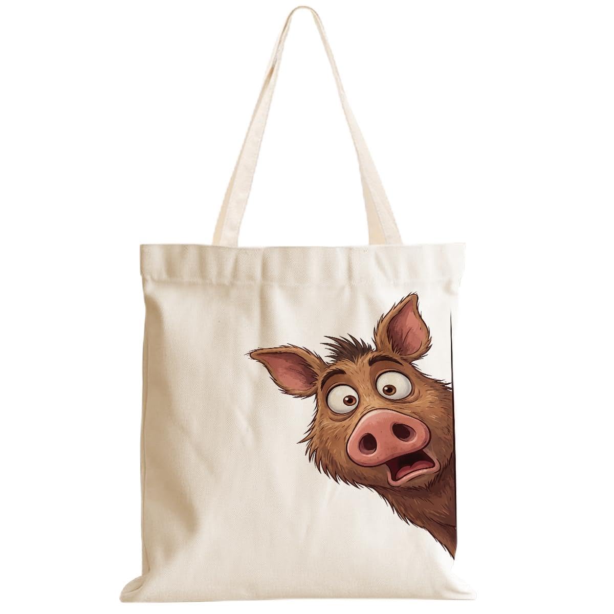 Cartoon Canvas Tote Bag, Gifts for Women Men Birthday Christmas Reusable Tote Shoulder Bag for Grocery Shopping 02