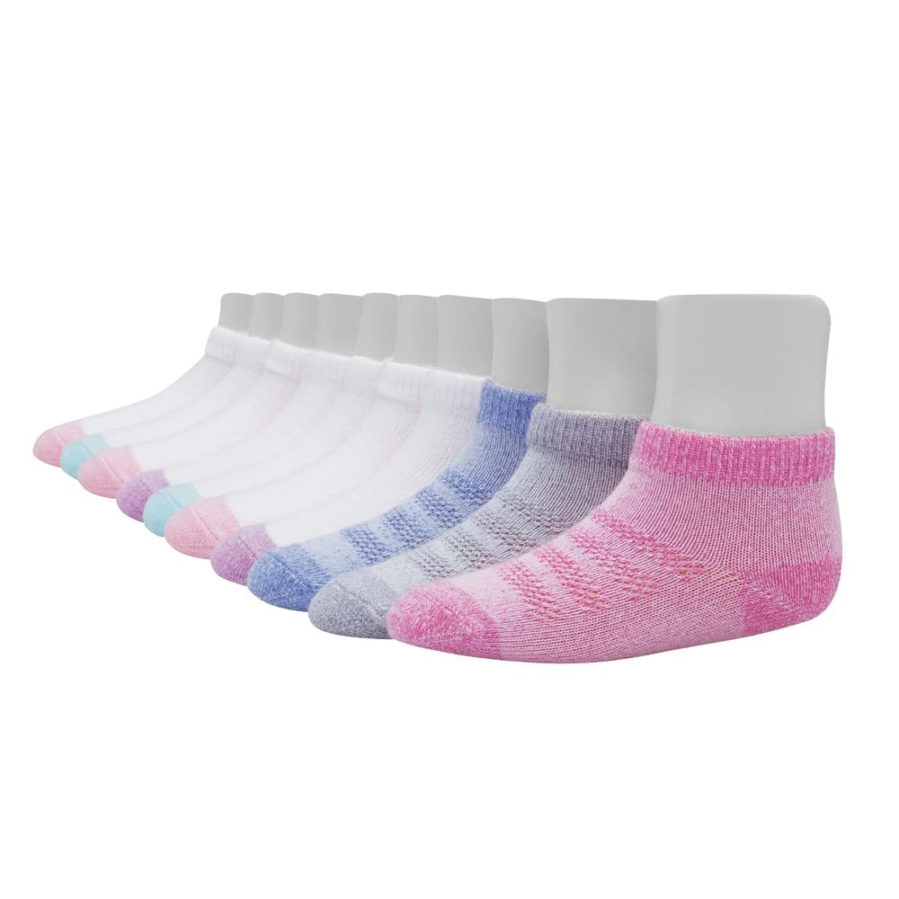 Hanes Baby And Toddler Socks, Non-slip Grip Ankle Socks, Boys' and Girls', Multipacks