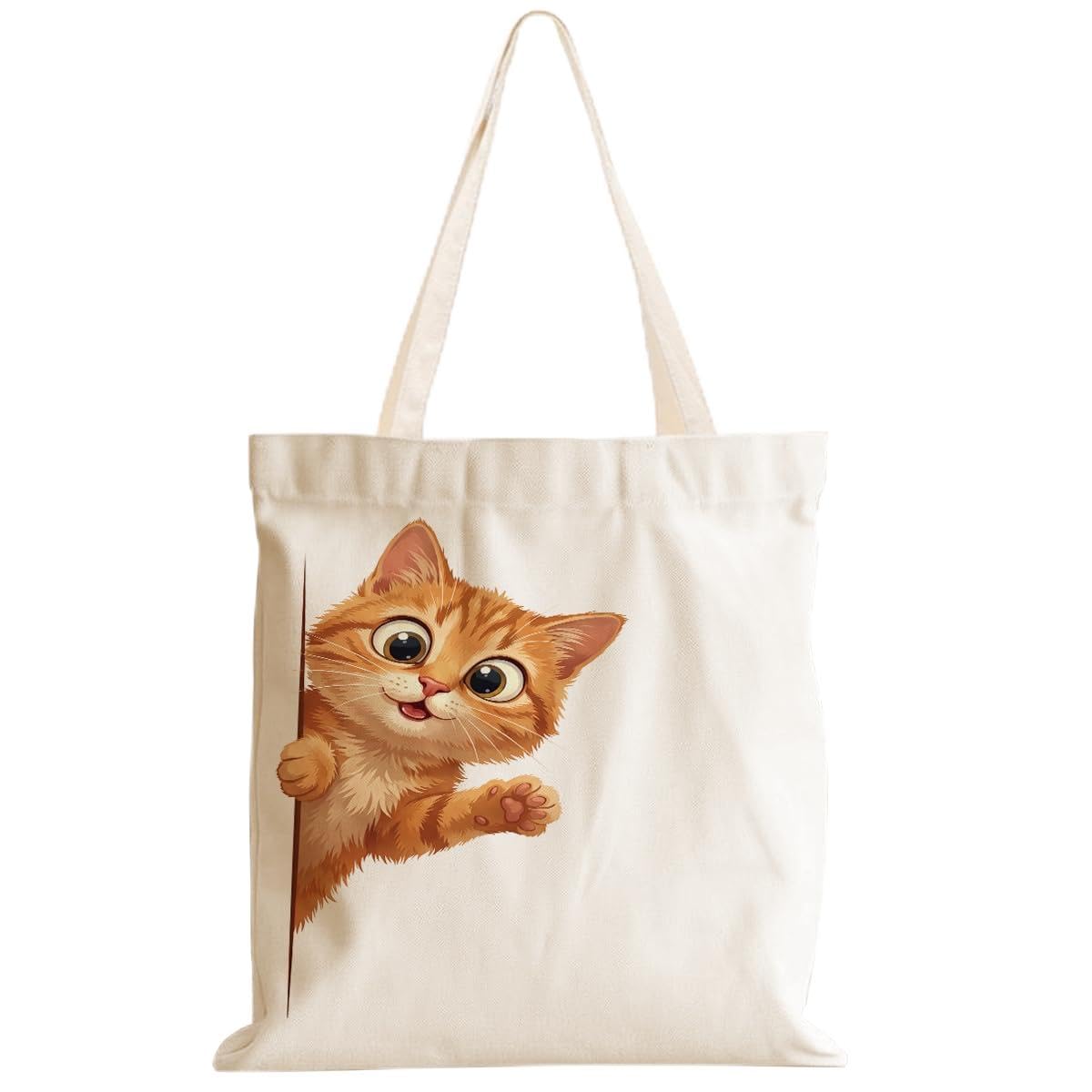 Cartoon Canvas Tote Bag, Gifts for Women Men Birthday Christmas Reusable Tote Shoulder Bag for Grocery Shopping 02