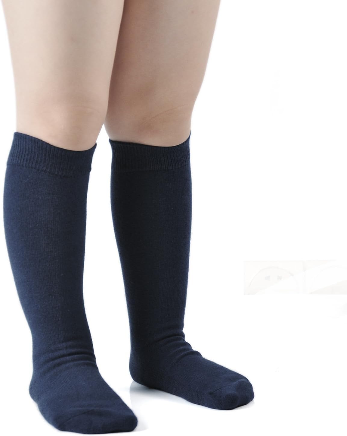 EPEIUS Girls Knee High Socks, Seamless Cotton School Uniform Socks 3-5 Pack