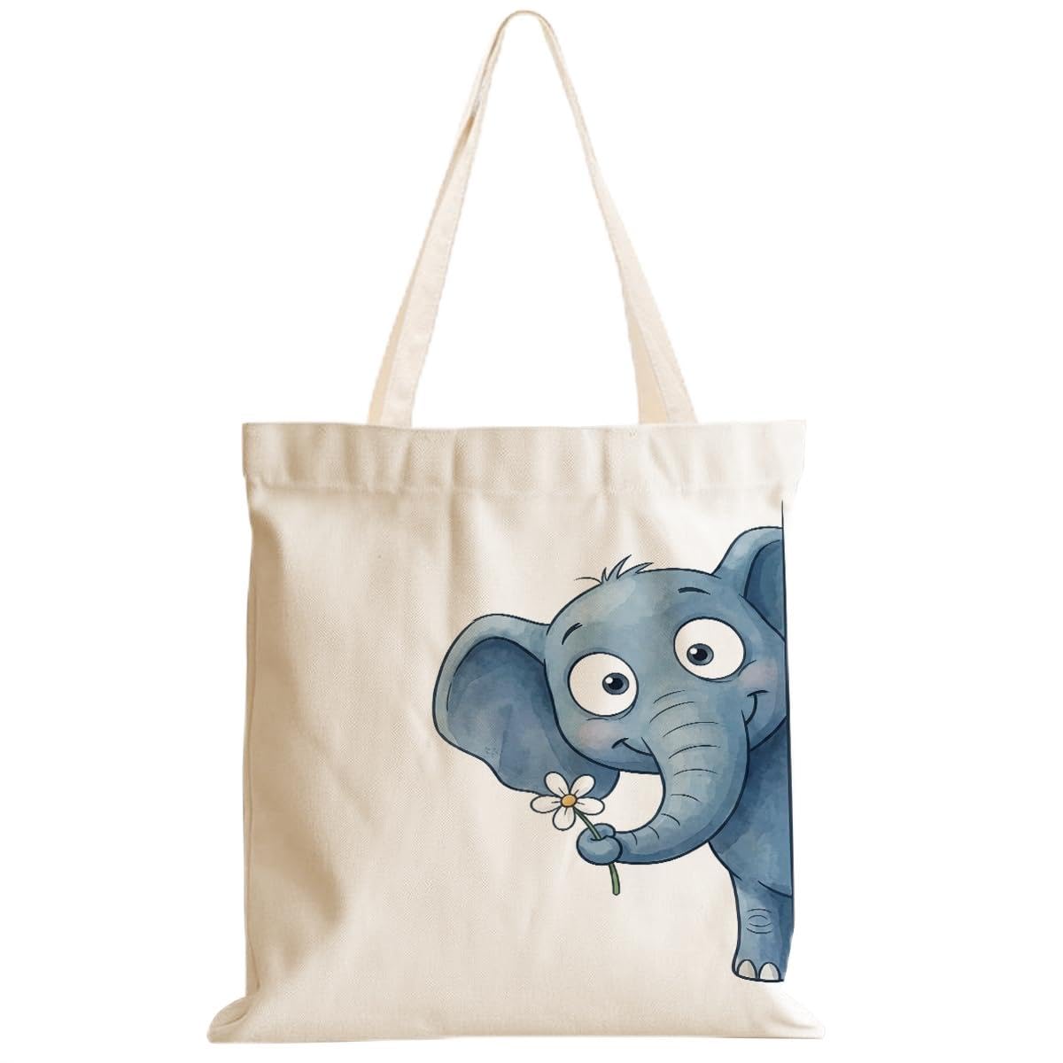 Cartoon Canvas Tote Bag, Gifts for Women Men Birthday Christmas Reusable Tote Shoulder Bag for Grocery Shopping 02