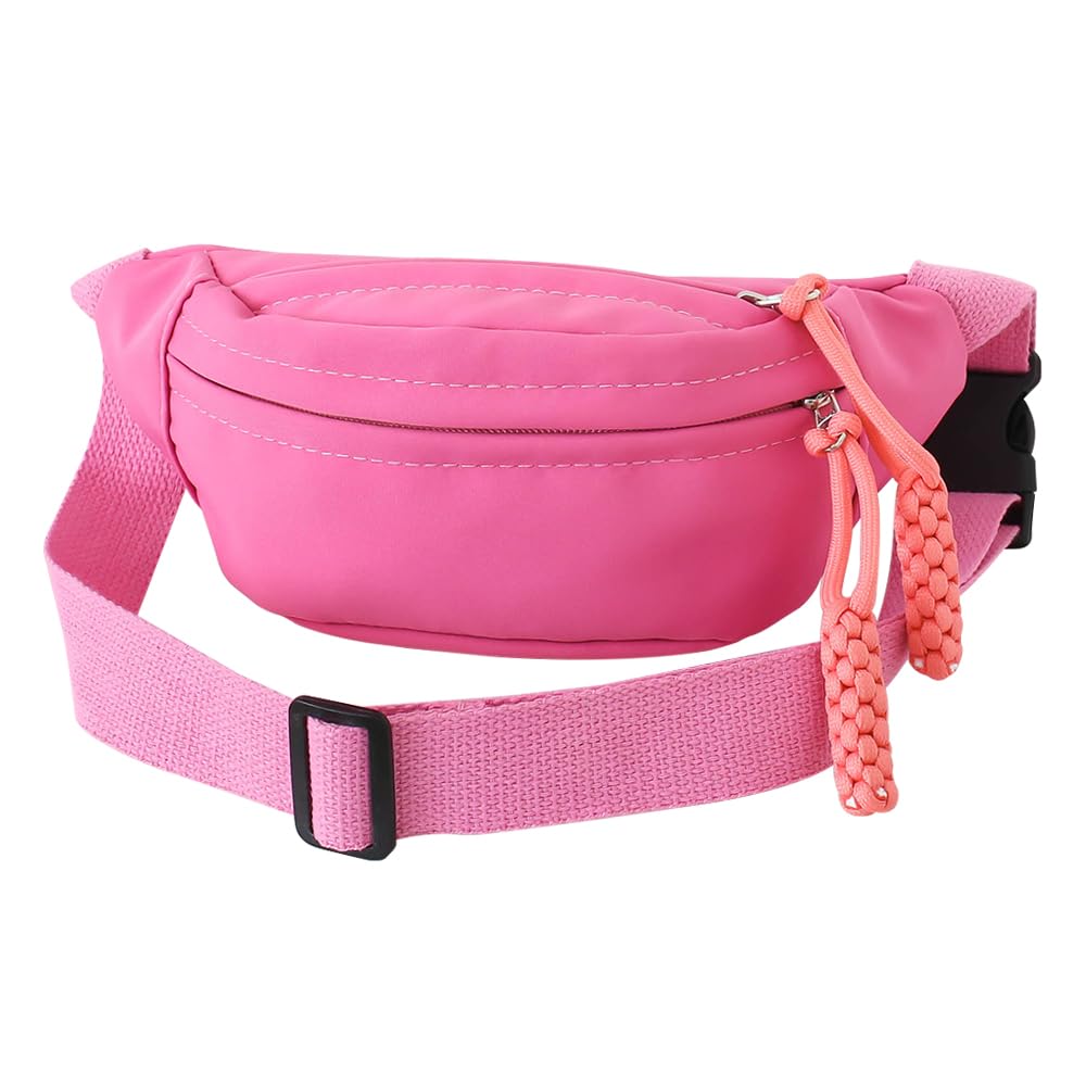 Fanny Pack for Kids, Adjustable Crossbody Waist Bag for Boys Girls, Pink