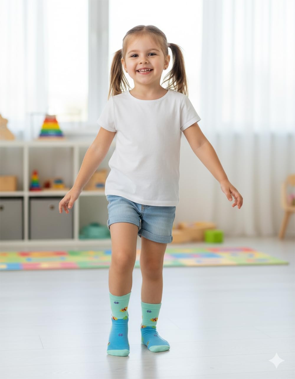Gelante 12-Pack Girl Children Toddler Kids Cute Cotton Crew Novelty Socks