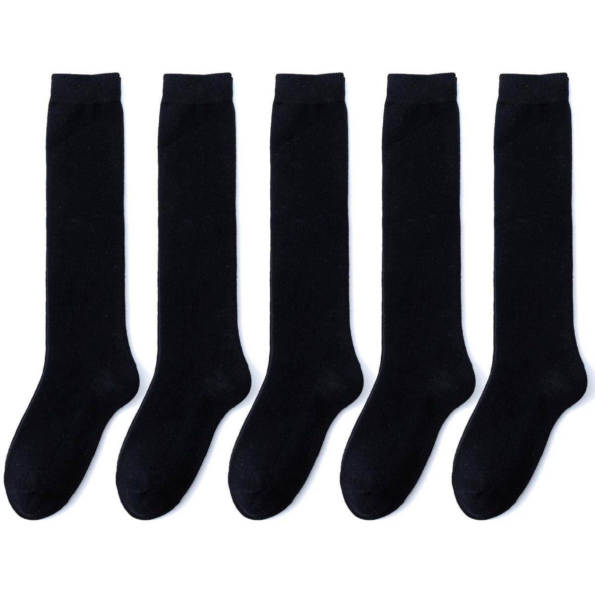EPEIUS Girls Knee High Socks, Seamless Cotton School Uniform Socks 3-5 Pack