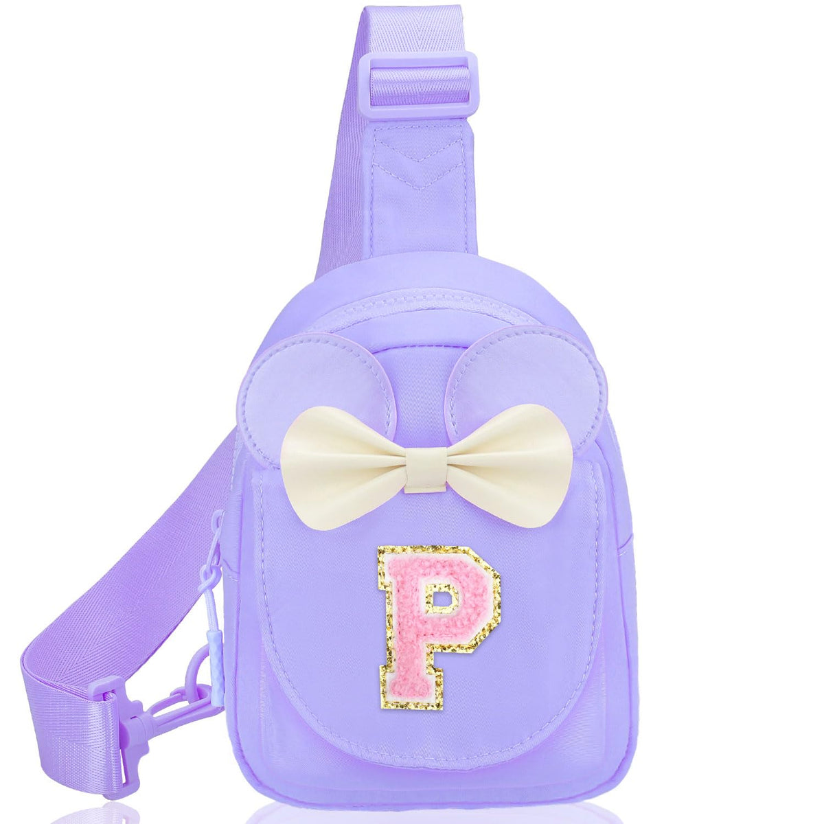 Girls Birthday Gifts for Kids - Initial Pink Small Sling Bags for Girl Fanny Pack Belt Bag for Crossbody Bags Purse for Kids Little Girl Gifts Pink A