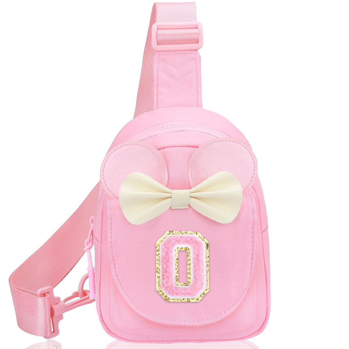 Girls Birthday Gifts for Kids - Initial Pink Small Sling Bags for Girl Fanny Pack Belt Bag for Crossbody Bags Purse for Kids Little Girl Gifts Pink A