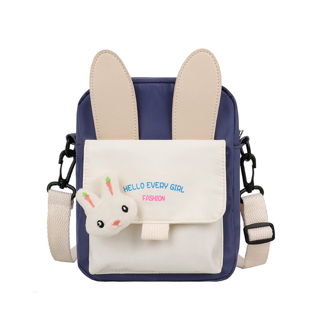 Hiflyer Pink Strawberry Sling Backpack, Small Backpack for Girls, Kawaii Bag, Lightweight Canvas, Adjustable Shoulder Strap, Zipper, 8x5x2 inches