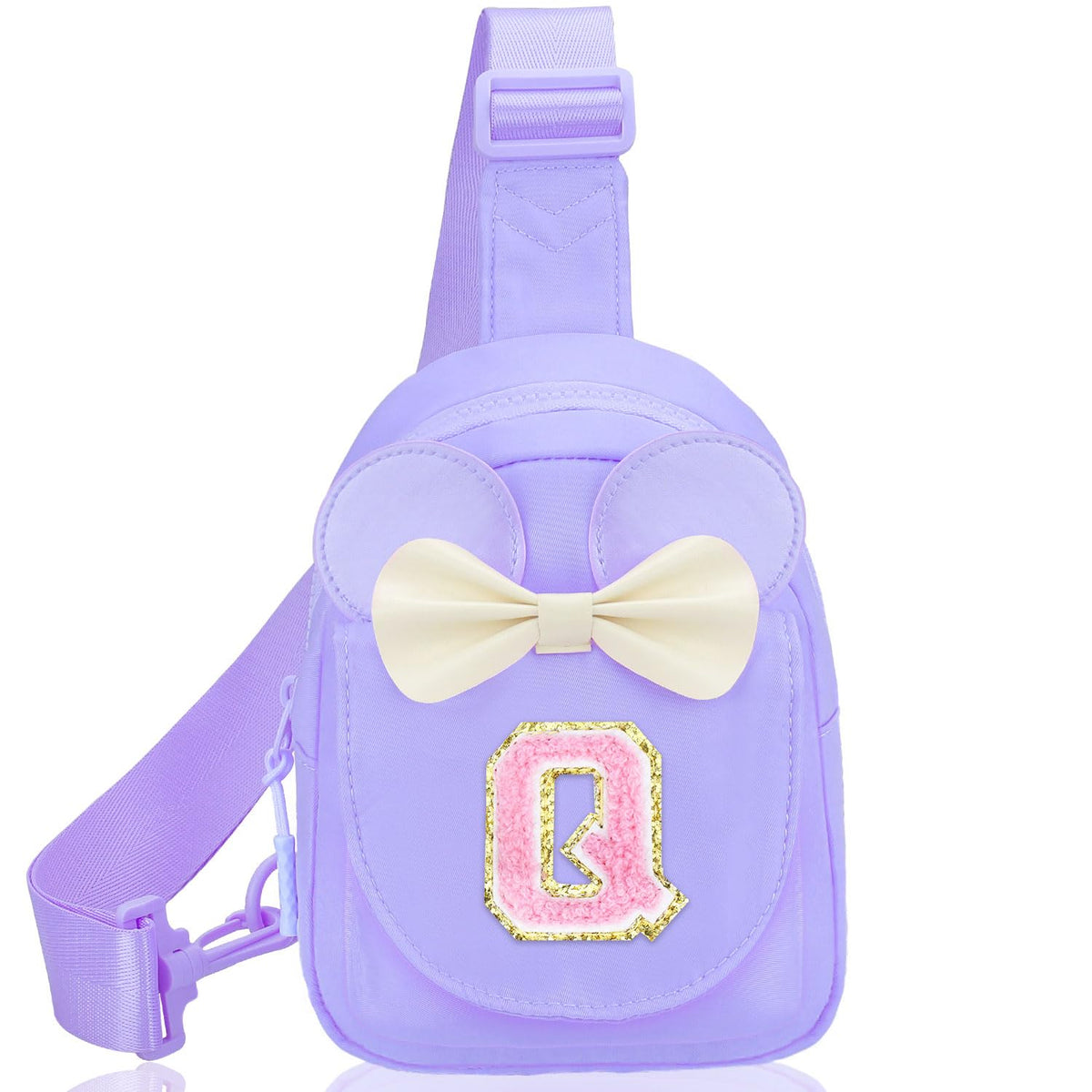 Girls Birthday Gifts for Kids - Initial Pink Small Sling Bags for Girl Fanny Pack Belt Bag for Crossbody Bags Purse for Kids Little Girl Gifts Pink A