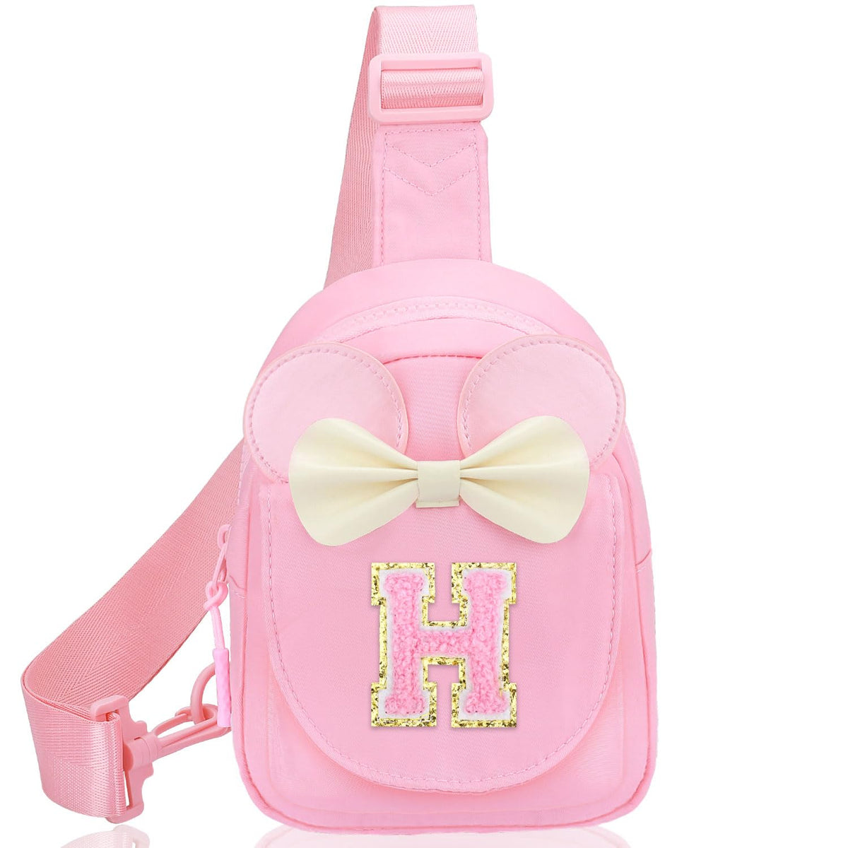 Girls Birthday Gifts for Kids - Initial Pink Small Sling Bags for Girl Fanny Pack Belt Bag for Crossbody Bags Purse for Kids Little Girl Gifts Pink A
