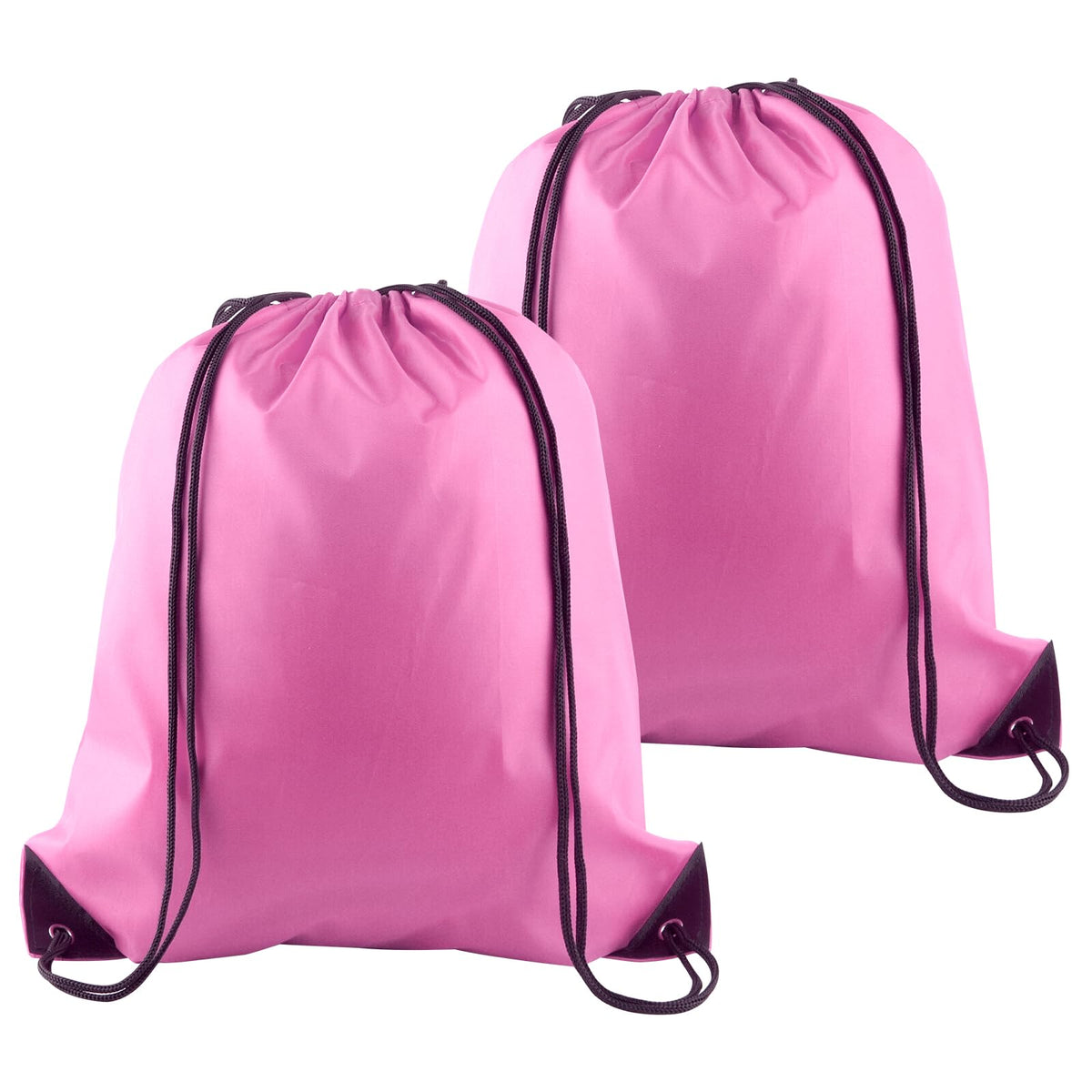 PLULON 2Pcs Drawstring Bags Bulk, Drawstring Backpack Pink Red String Backpack Cinch Sack Sport Gym Backpack Bags for Yoga Traveling Outdoor Sports