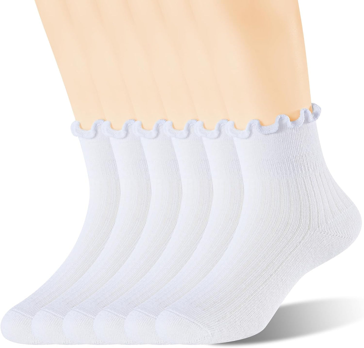 Age 3-10 Girls 100% Cotton Ruffle Socks, Cute Soft Breathable Frilly Dress Socks for Girls