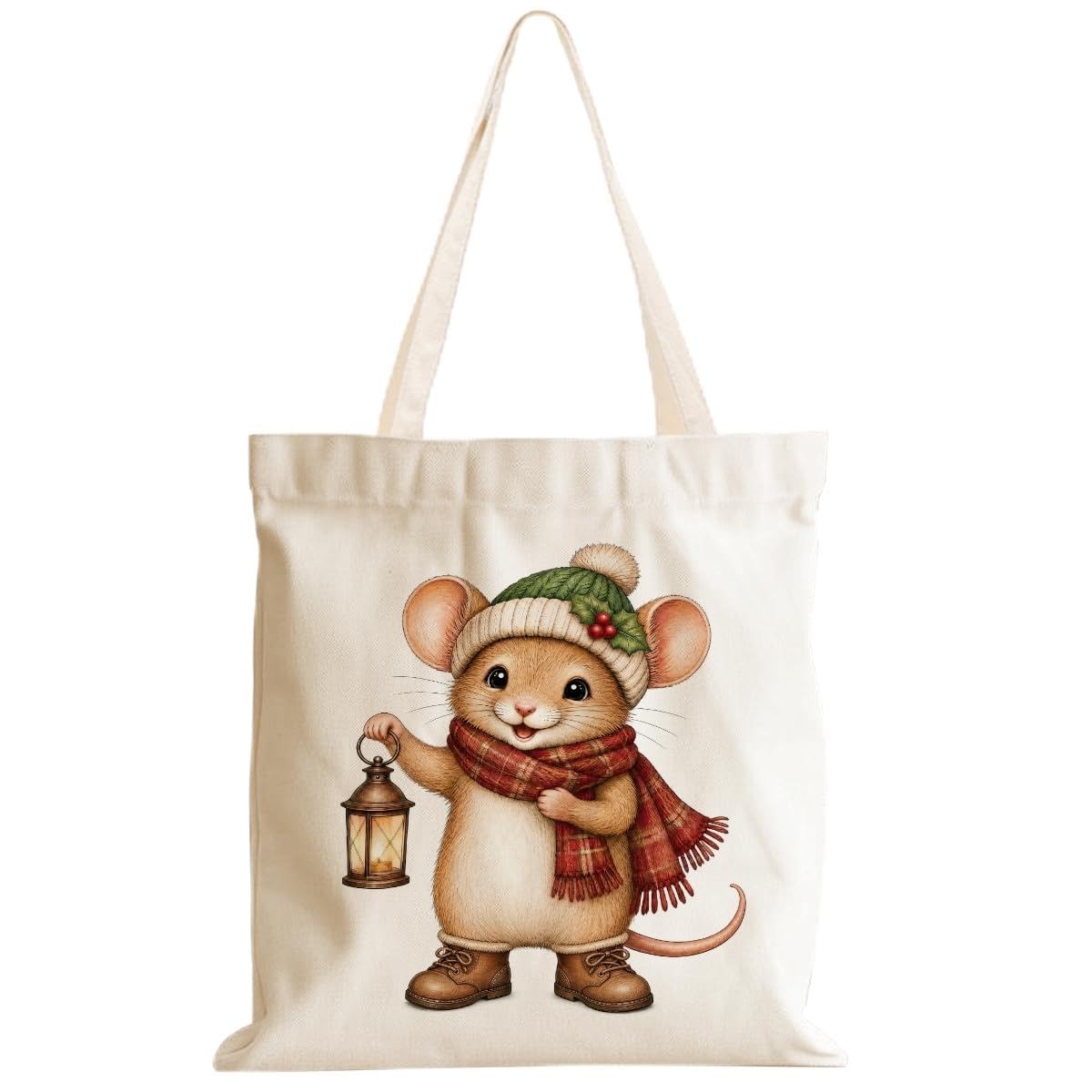 Cartoon Canvas Tote Bag, Gifts for Women Men Birthday Christmas Reusable Tote Shoulder Bag for Grocery Shopping 02