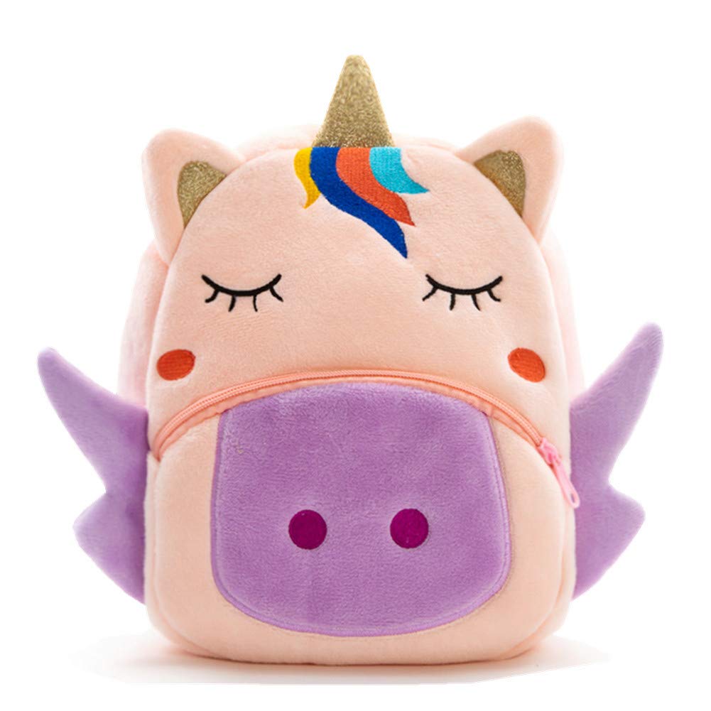 NICE CHOICE Cute Toddler Backpack Toddler Bag Plush Animal Cartoon Mini Travel Bag for Baby Girl Boy 2-6 Years(Pink Butterfly)