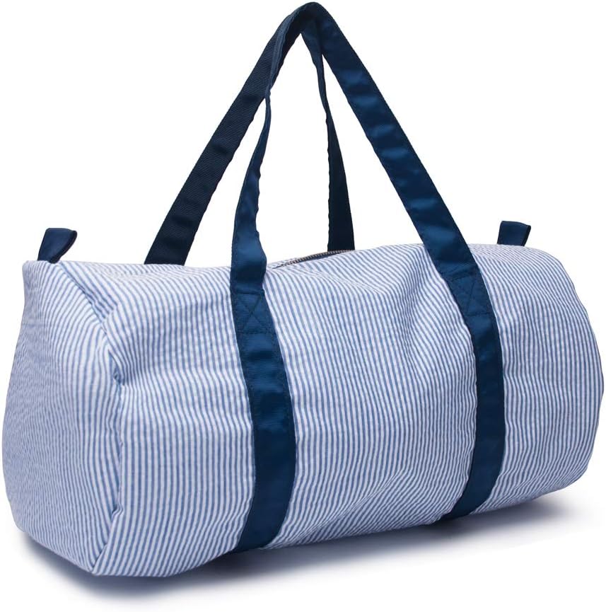 Seersucker Kids Duffle Bag, Overnight Weekender Bag for Toddler Boys & Girls