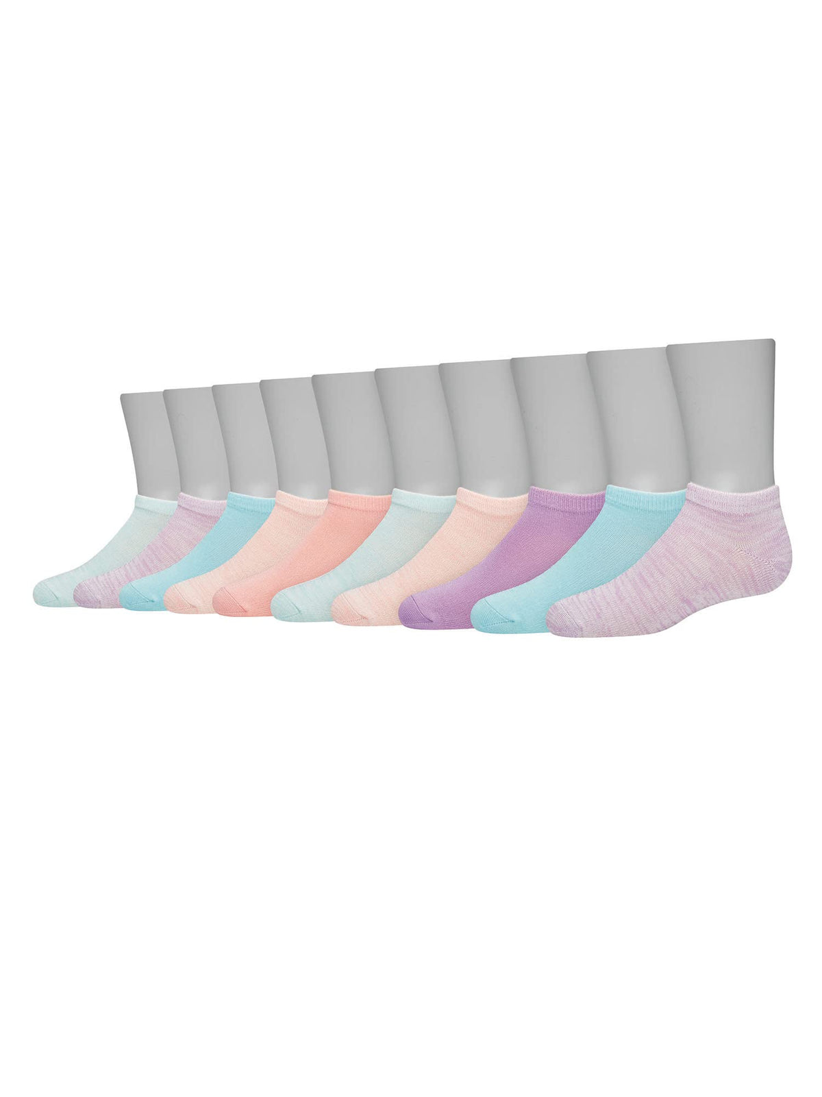 Hanes girls Comfortsoft Ankle Socks, Soft Stretch Socks for Girls, Assorted, 10-pair Pack