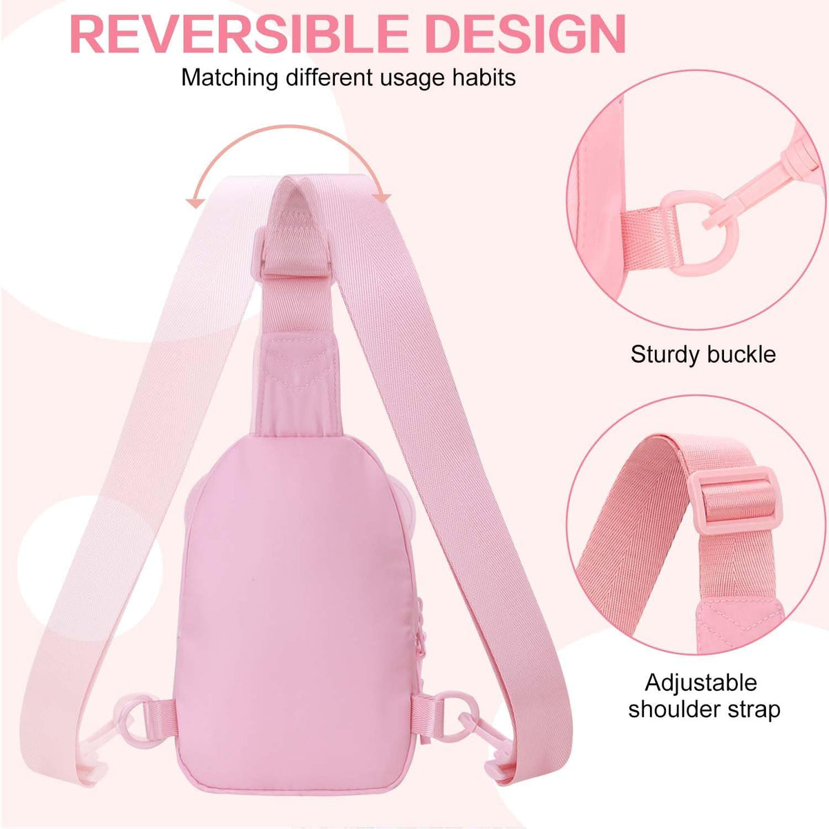 Initial Sling Bag for Girls - 3-7 Year Old Girl Birthday Gifts, Clear Letter Small Crossbody Bag Purses Toddler Kid Gifts Stuff Pink L