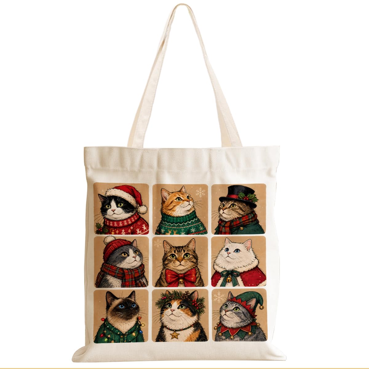 Cartoon Canvas Tote Bag, Gifts for Women Men Birthday Christmas Reusable Tote Shoulder Bag for Grocery Shopping 02