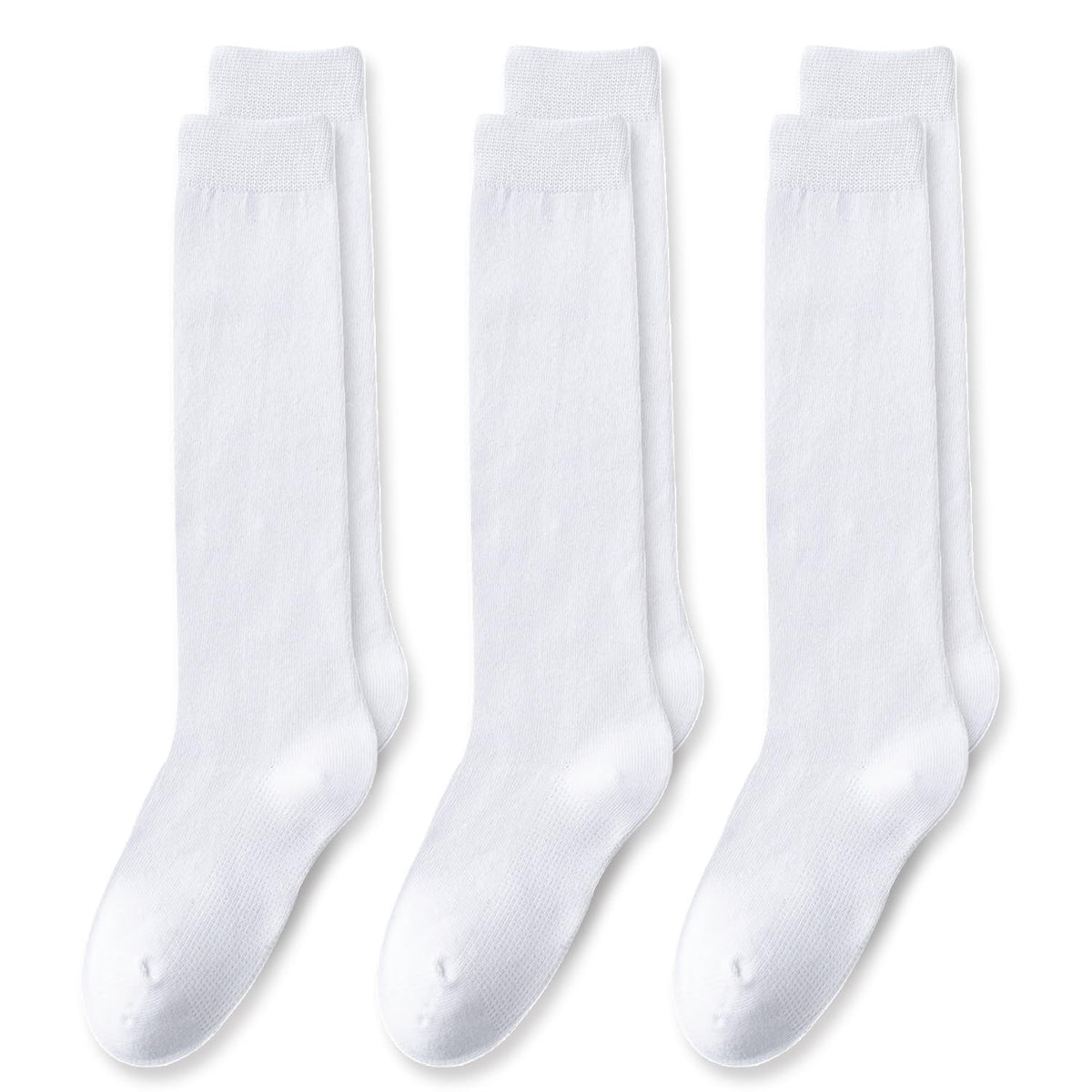 EPEIUS Girls Knee High Socks, Seamless Cotton School Uniform Socks 3-5 Pack