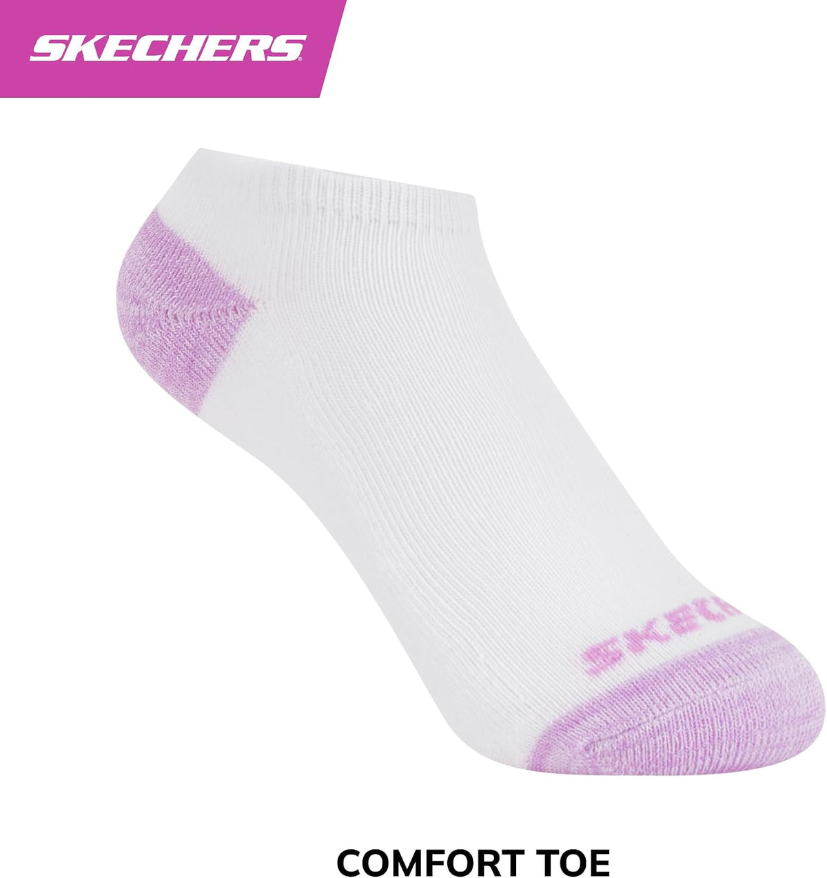 Skechers Girls 10-pack Performance No Show Socks, Everyday Wear for Kids, Soft & Comfort-fit