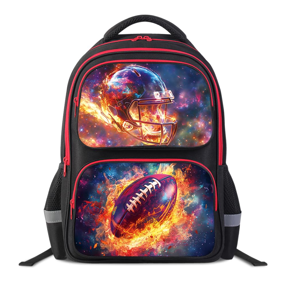 Cartoon Kids Backpack for School - 17 Inch Lightweight Bookbag with 3D Reflective Design & Luminous Safety Strips | Durable 600D Polyester, Adjustable Straps for Ages 6-18