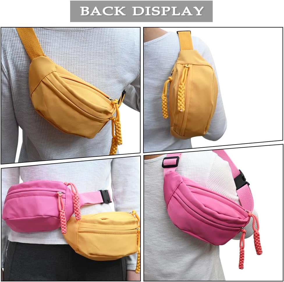 Fanny Pack for Kids, Adjustable Crossbody Waist Bag for Boys Girls, Pink