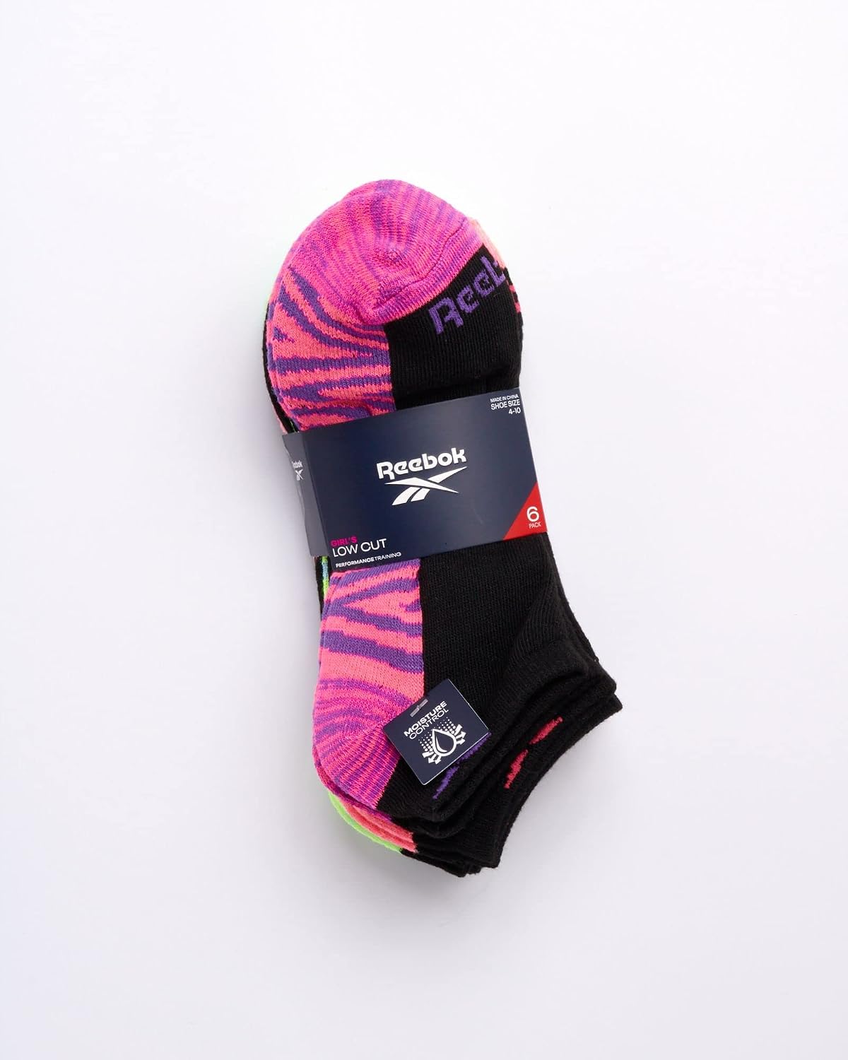 Reebok Girls Low Cut Socks 6 Pack Lightweight Performance Athletic Socks