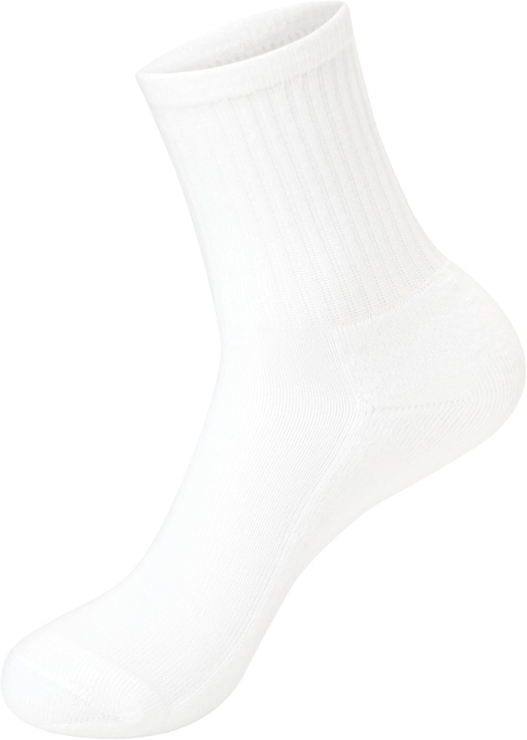 Hanes Girls' White Crew, Ankle & No Show Socks Pack, Cushioned Socks, Uniform Socks for Girls, 12-pairs