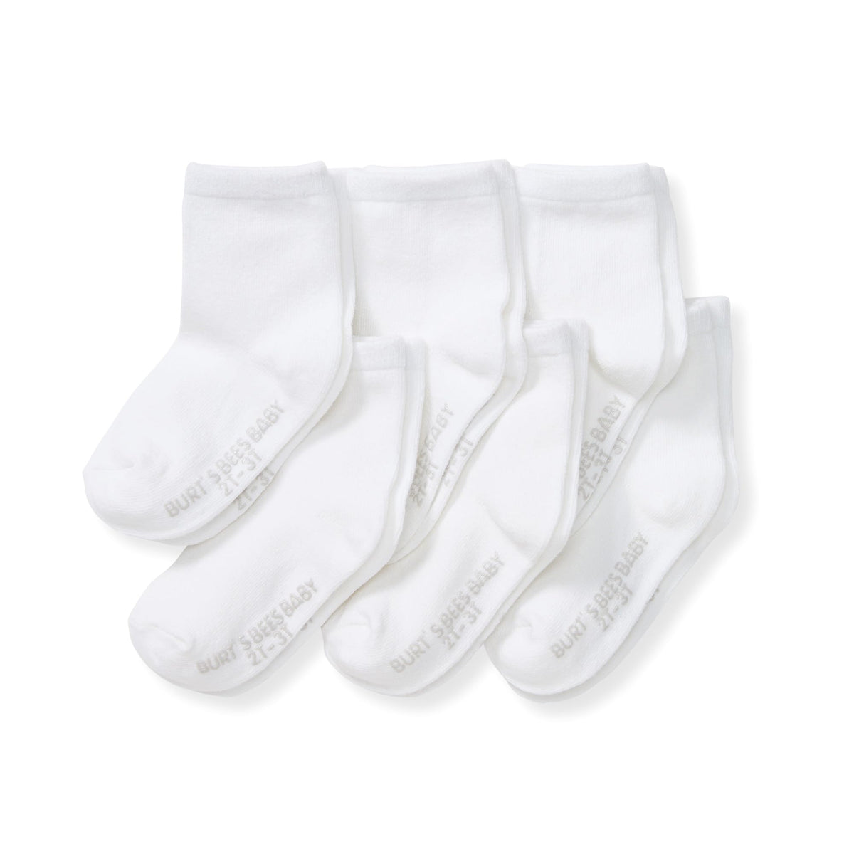 Burt's Bees Baby Organic Ankle & Crew Socks with Non-Slip Grips, 6-Pack
