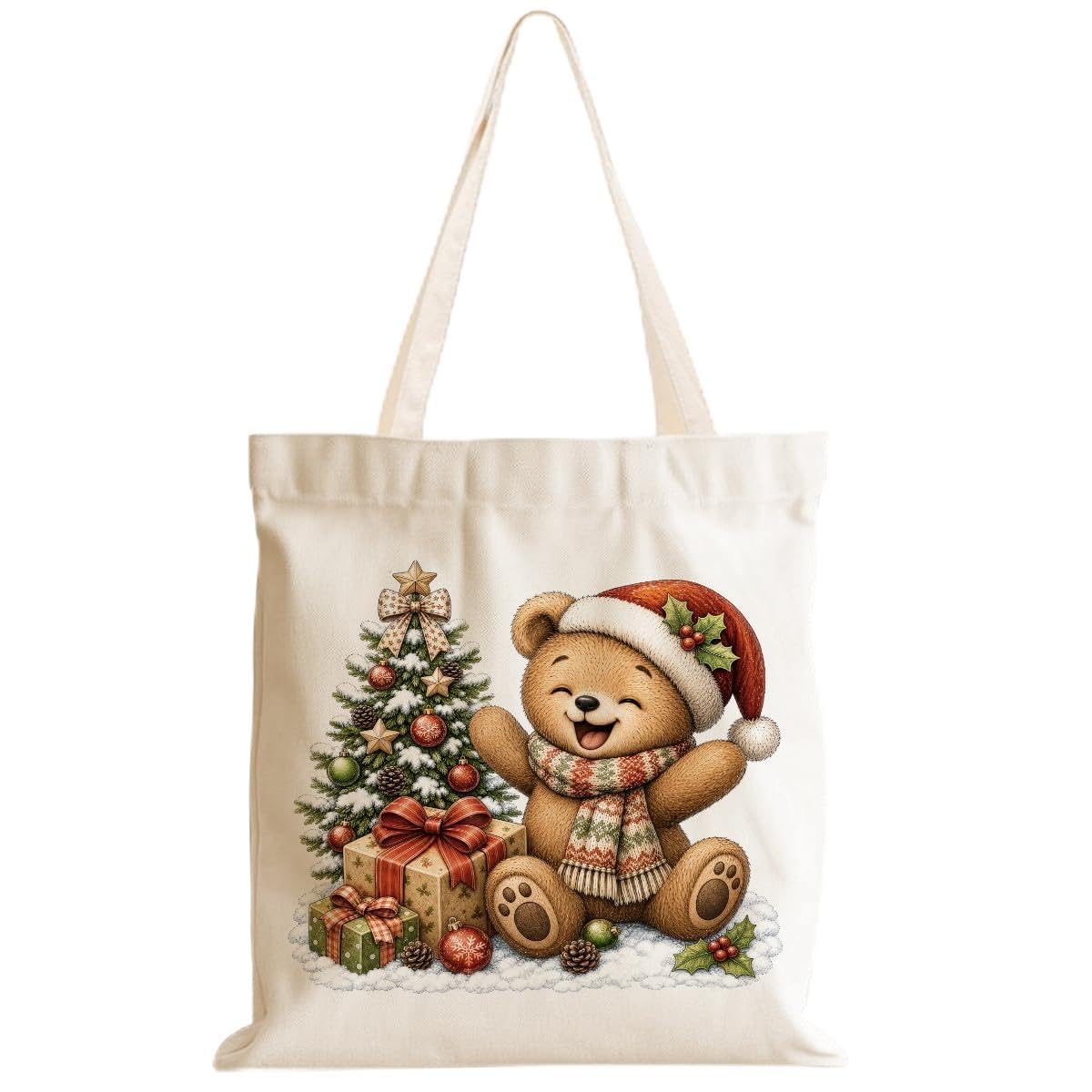 Cartoon Canvas Tote Bag, Gifts for Women Men Birthday Christmas Reusable Tote Shoulder Bag for Grocery Shopping 02