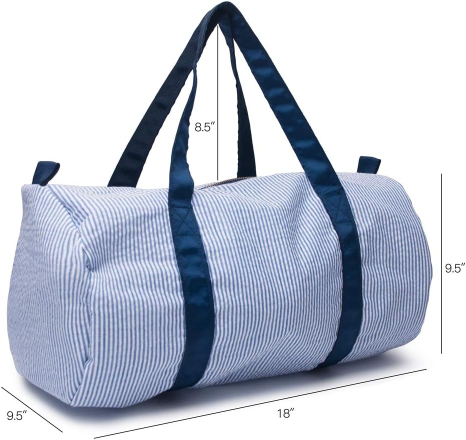 Seersucker Kids Duffle Bag, Overnight Weekender Bag for Toddler Boys & Girls