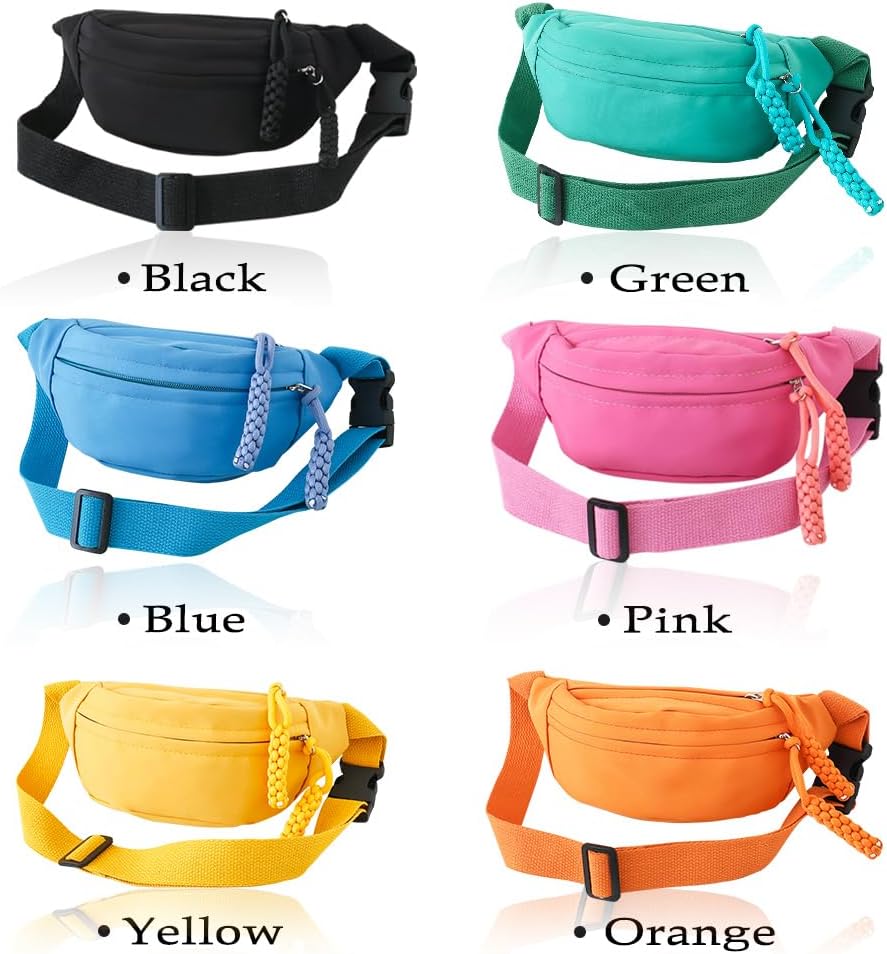 Fanny Pack for Kids, Adjustable Crossbody Waist Bag for Boys Girls, Pink