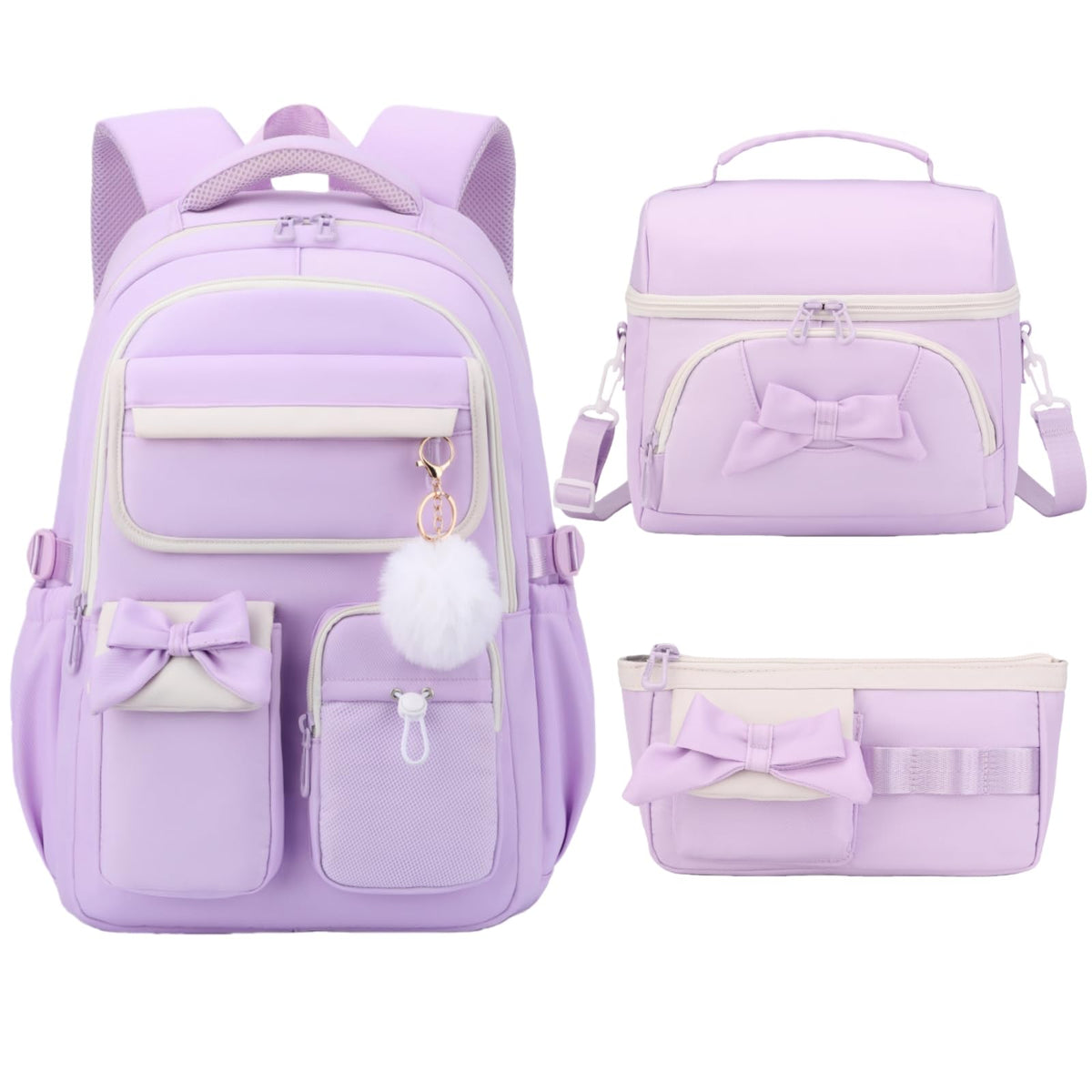 Girls Backpack School Bags Kids Elementary School Backpack for Girls Teens Cute Childrens Bookbags Casual Back Packs, Purple