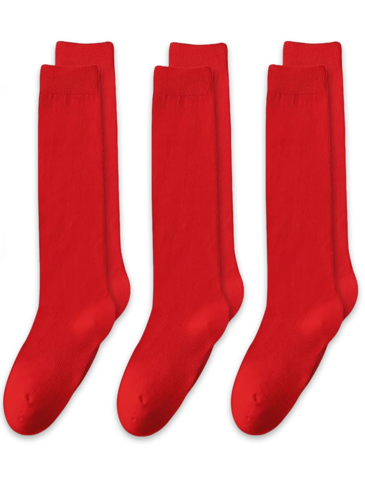 EPEIUS Girls Knee High Socks, Seamless Cotton School Uniform Socks 3-5 Pack