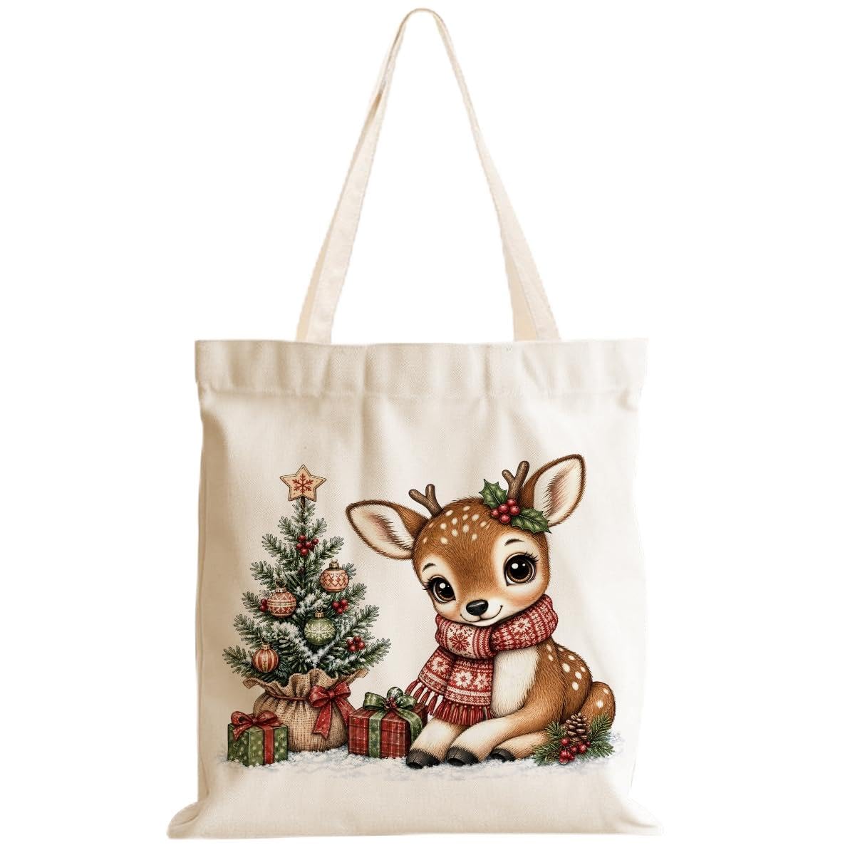 Cartoon Canvas Tote Bag, Gifts for Women Men Birthday Christmas Reusable Tote Shoulder Bag for Grocery Shopping 02