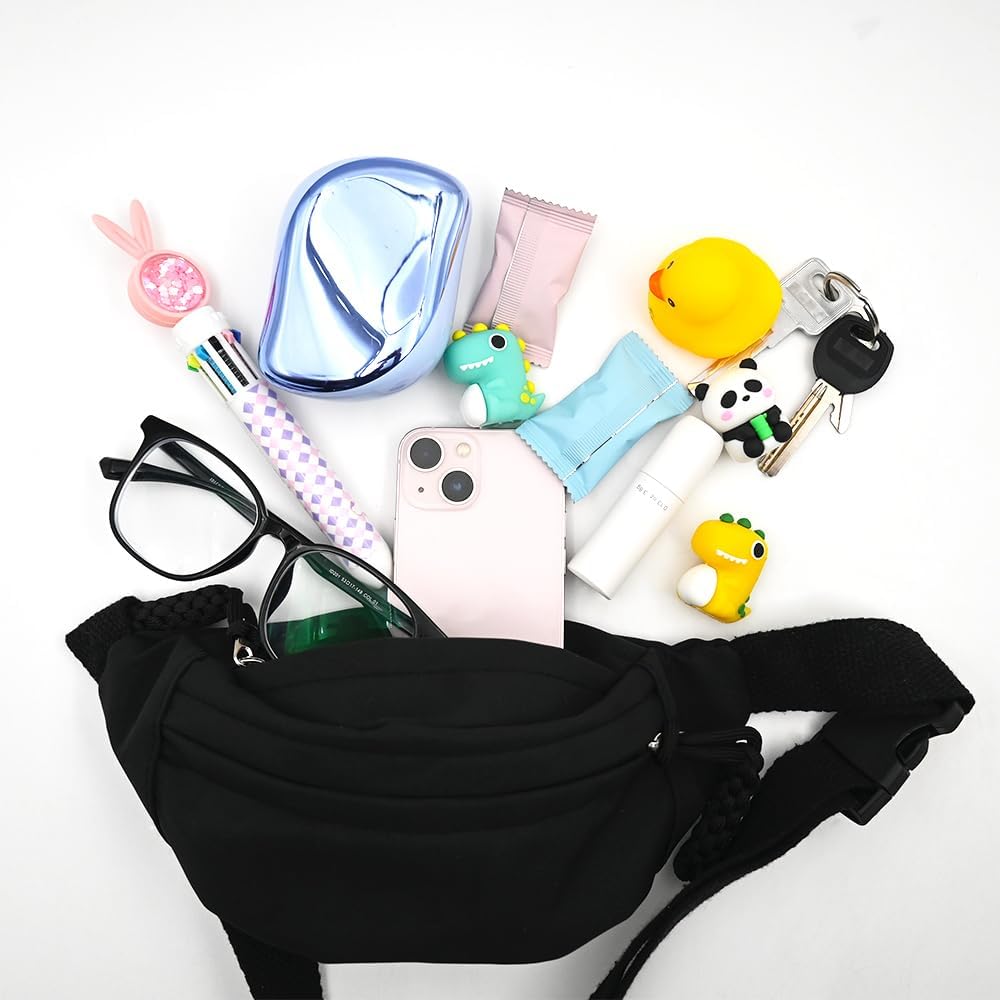 Fanny Pack for Kids, Adjustable Crossbody Waist Bag for Boys Girls, Pink