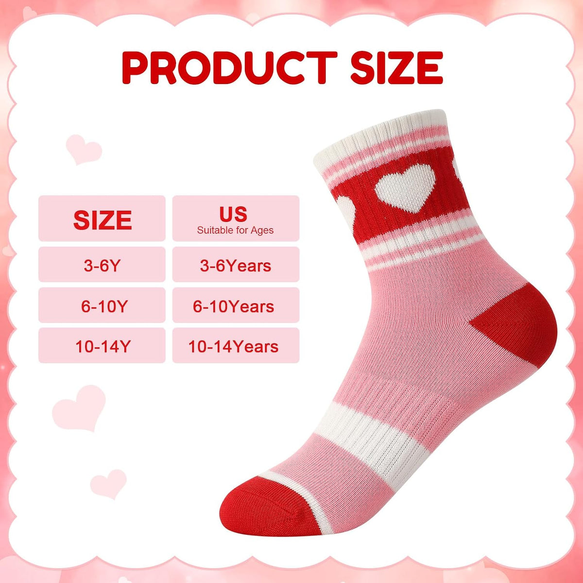 Jspupifip 6 Pairs Girls Crew Athletic Socks