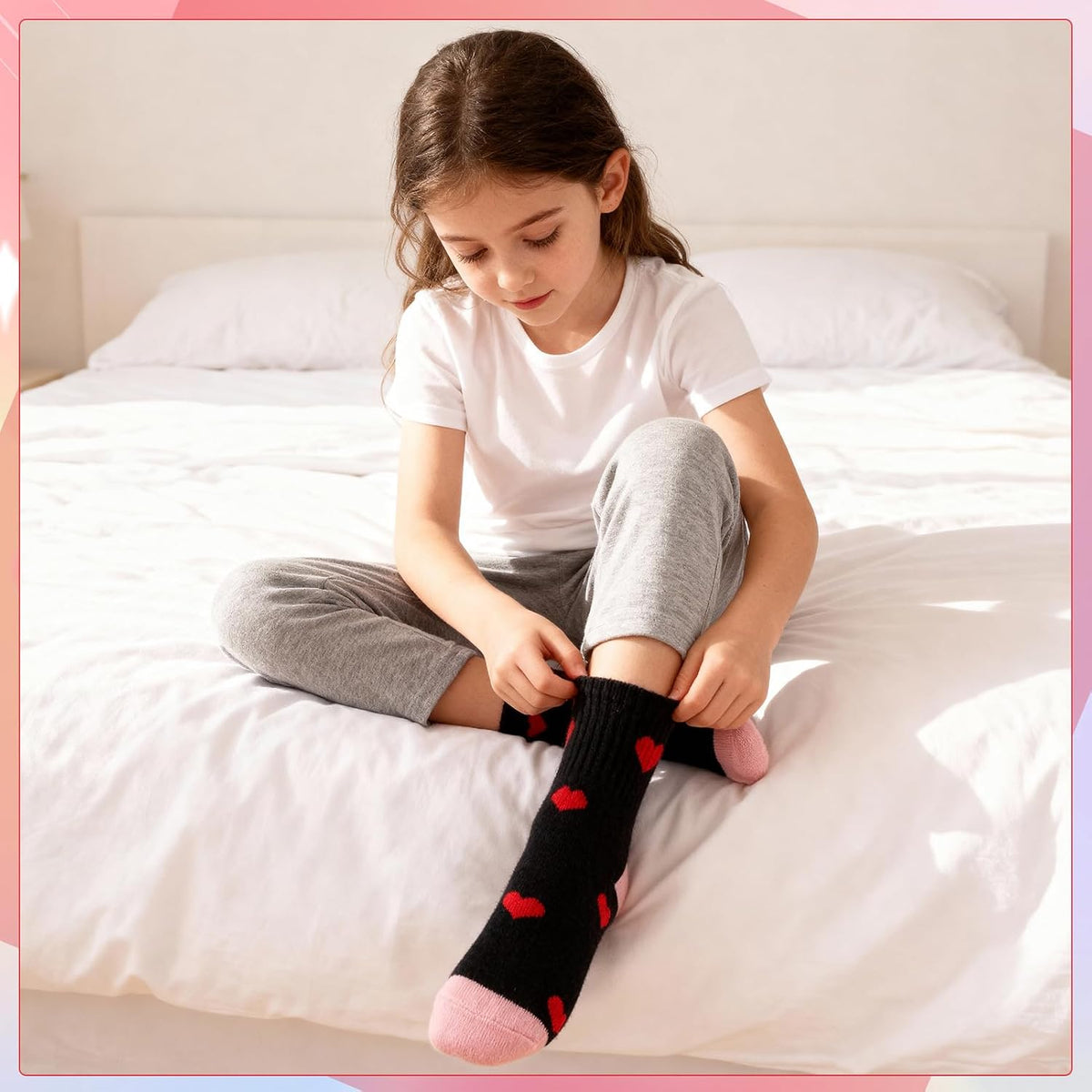 Girls Kids Crew Athletic Socks Cotton Breathable