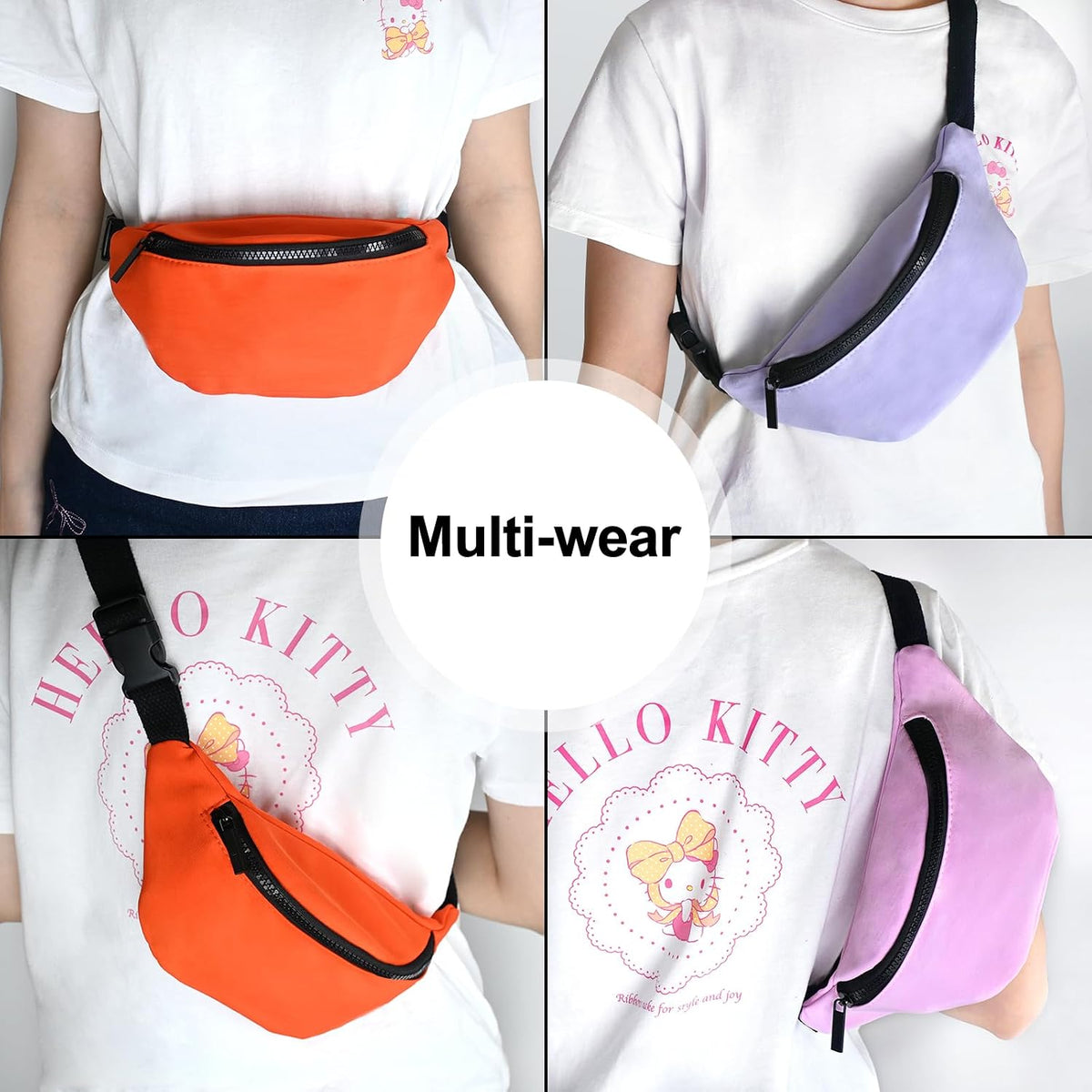 Kids Fanny Pack, Adjustable Crossbody Waist Bag for Boy Girl, Pink