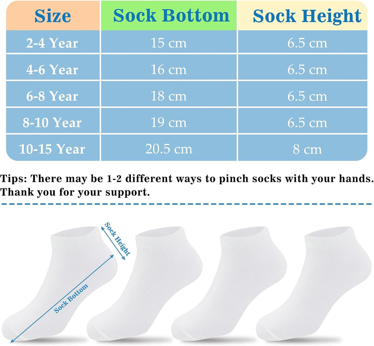 Duufin 12 Pairs Kids Socks Boys Girls Unisex Low Cut Ankle Socks for Kids
