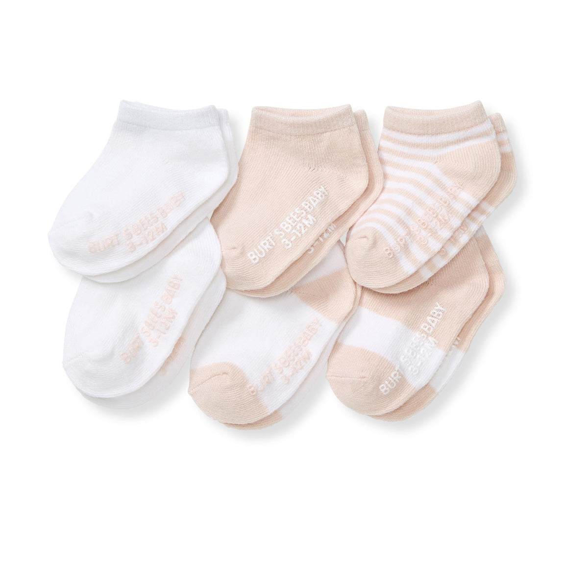 Burt's Bees Baby Organic Ankle & Crew Socks with Non-Slip Grips, 6-Pack